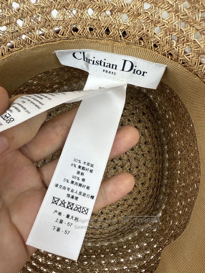 Dior Dior Size57 Pink letter webbing woven straw hat Size ONE SIZE - 4 Thumbnail