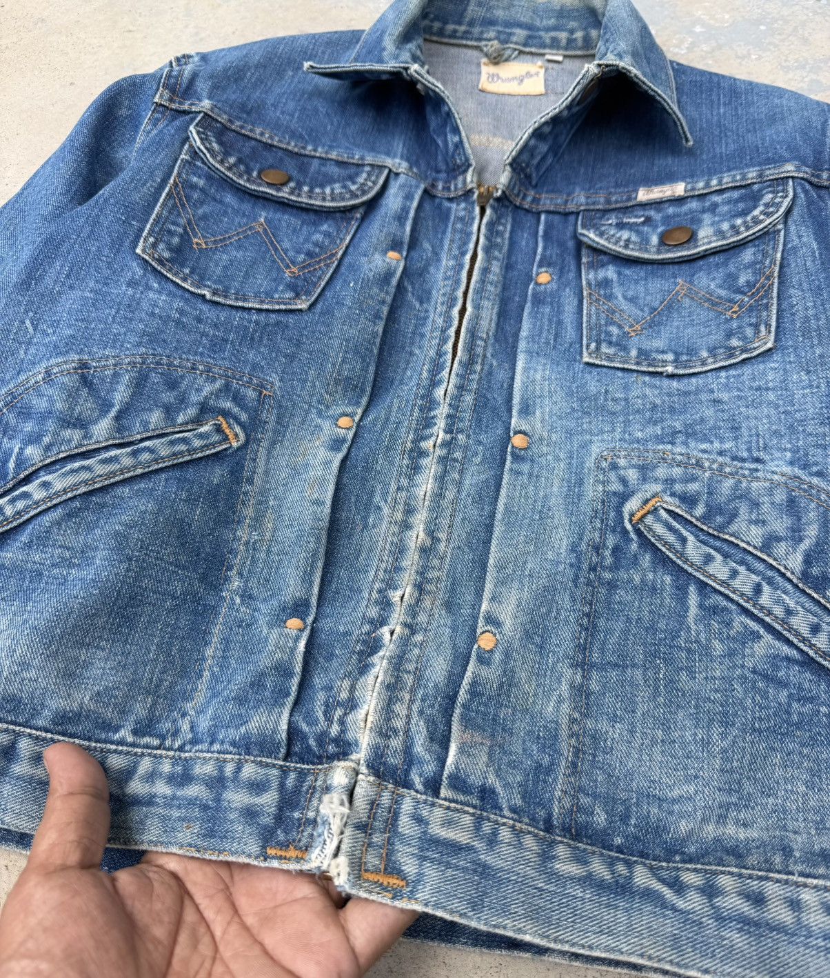 Wrangler 🔥Rare 60s Wrangler Zip Denim Jacket Talon Conmatic USA Size US XS / EU 42 / 0 - 9 Thumbnail