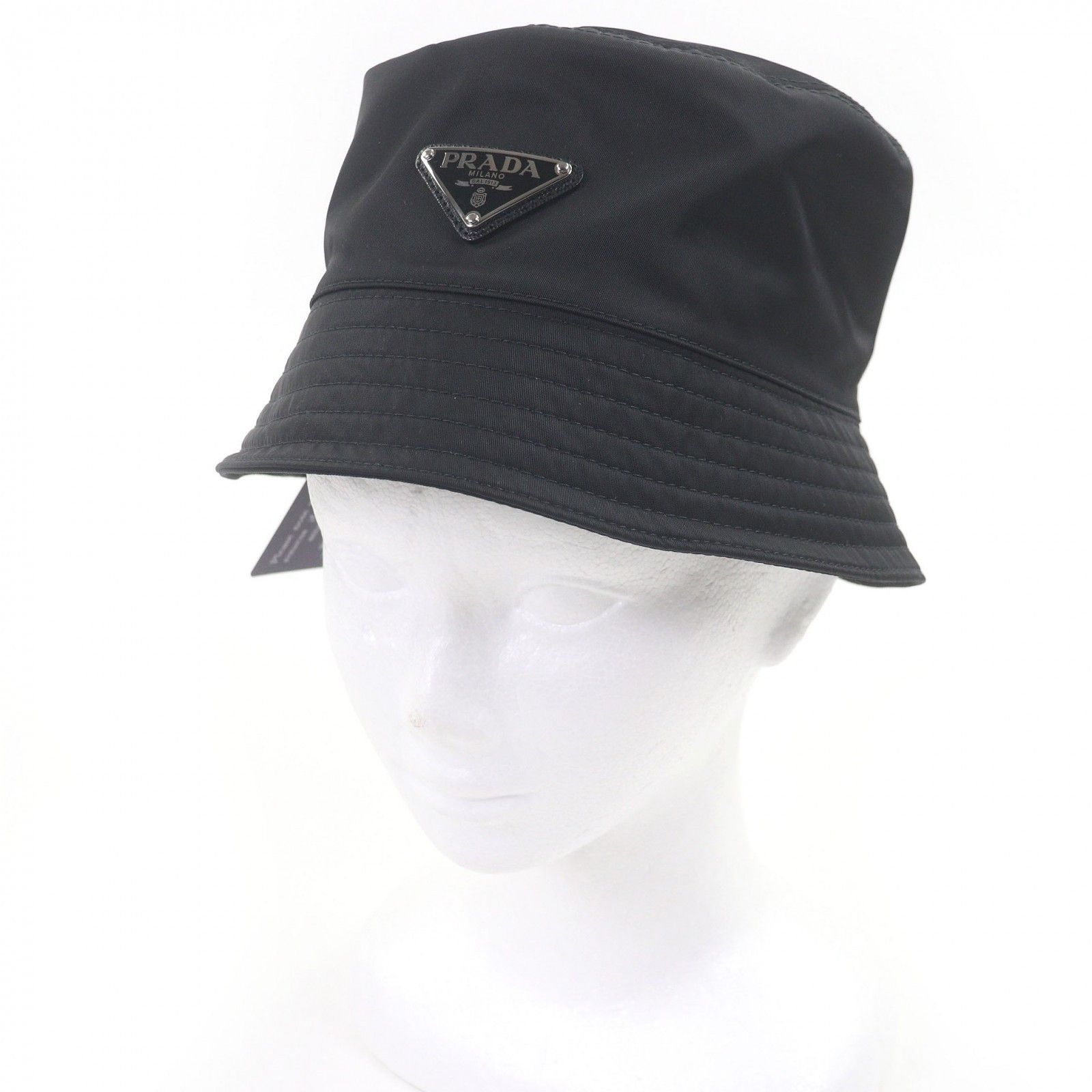 Prada Prada Prada Re-Nylon Triangle Logo Bucket Hat Textile Hats DUTY FREE for USA Size ONE SIZE - 1 Thumbnail