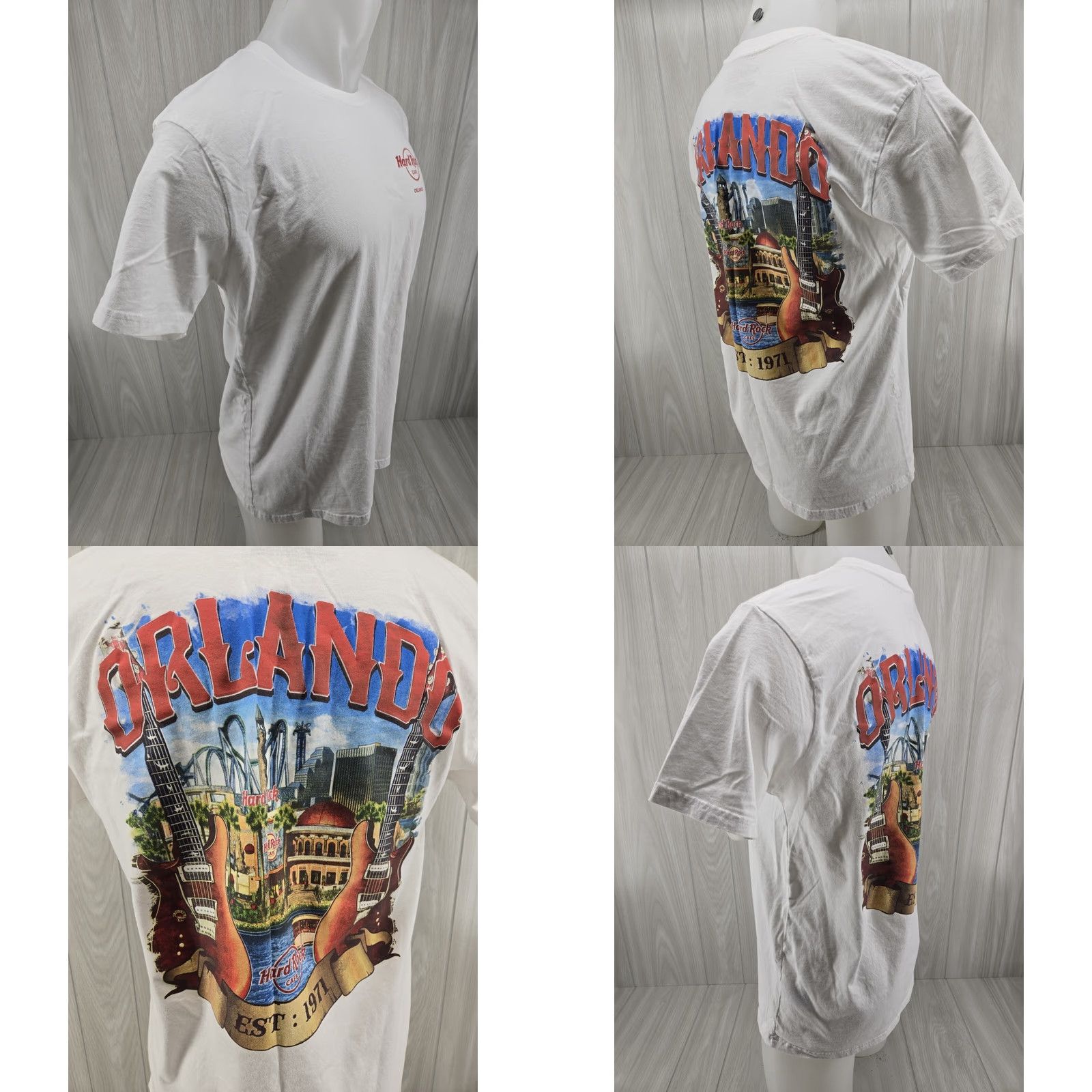Hard Rock Cafe Hard Rock Cafe White Shirt Adult Large T-Shirt Men Guitar Orlando FL Logo Graphic Print 2010-2019 Shir t? Size US L / EU 52-54 / 3 - 8 Thumbnail