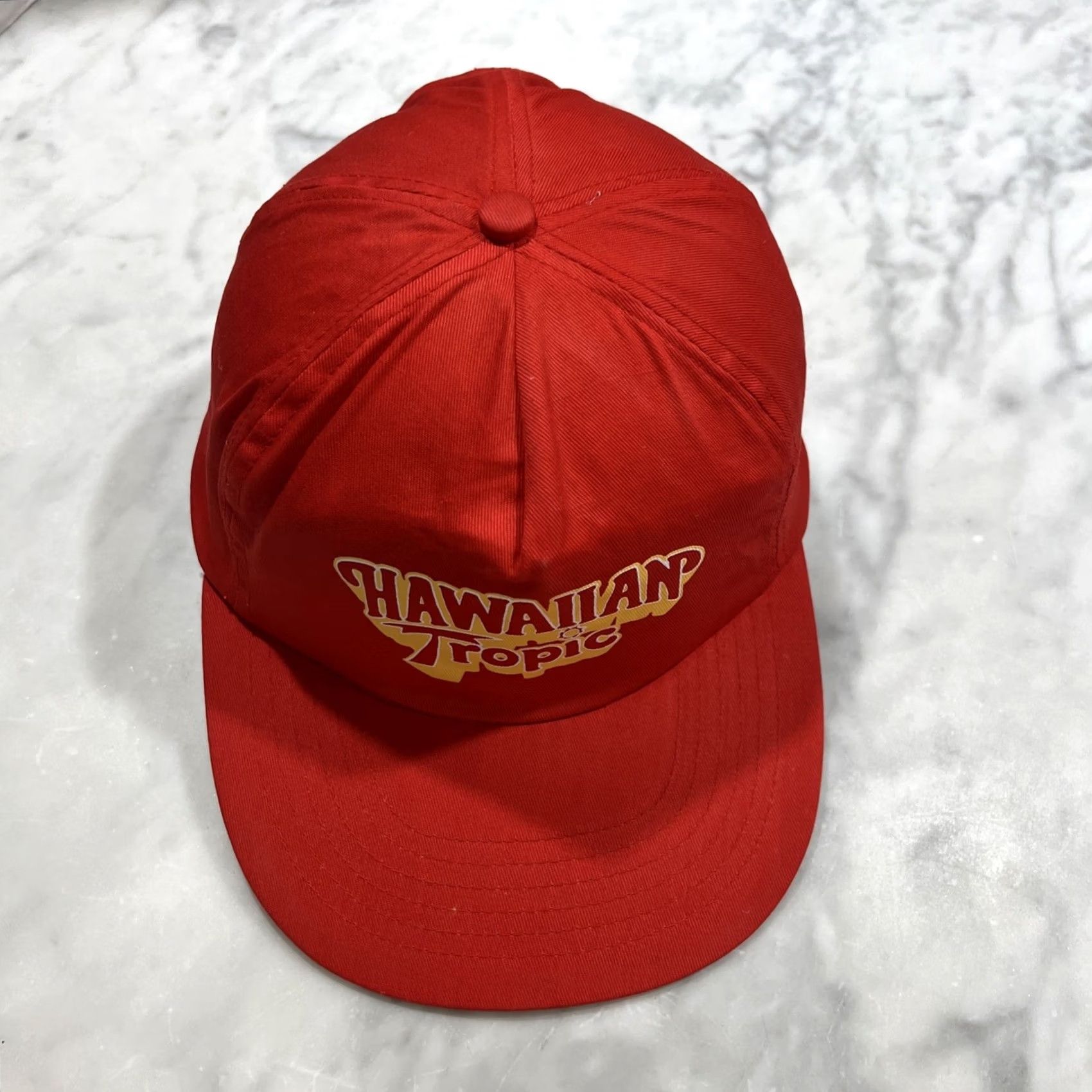 Vintage VINTAGE Hawaiian Tropic Snapback Hat Red Yellow Mens Size ONE SIZE - 6 Thumbnail