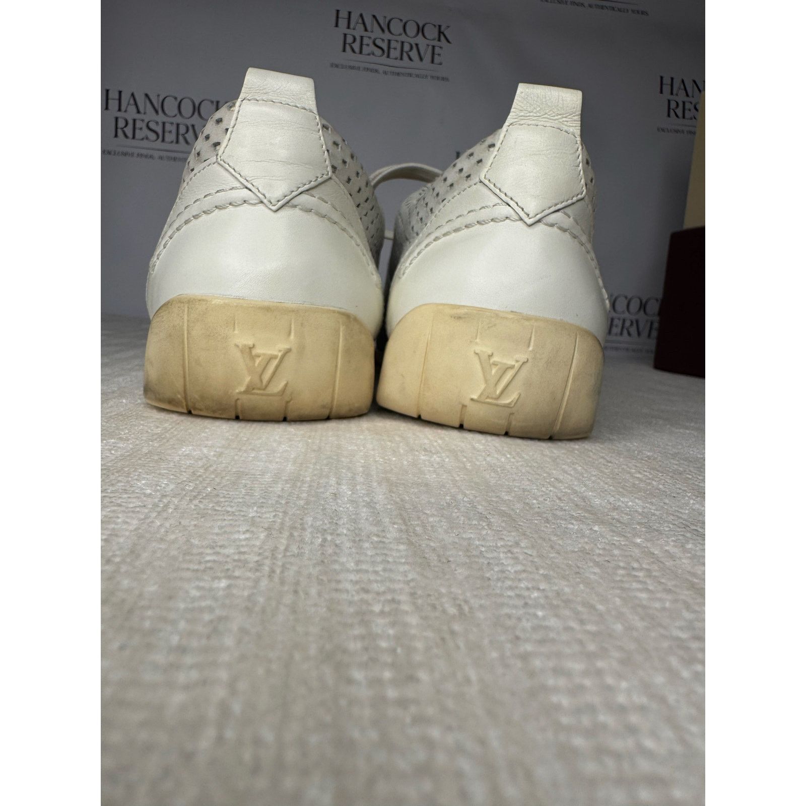 Louis Vuitton Louis Vuitton Cream Leather Perforated Low Top Sneakers Size US 8.5 / EU 41-42 - 13 Thumbnail