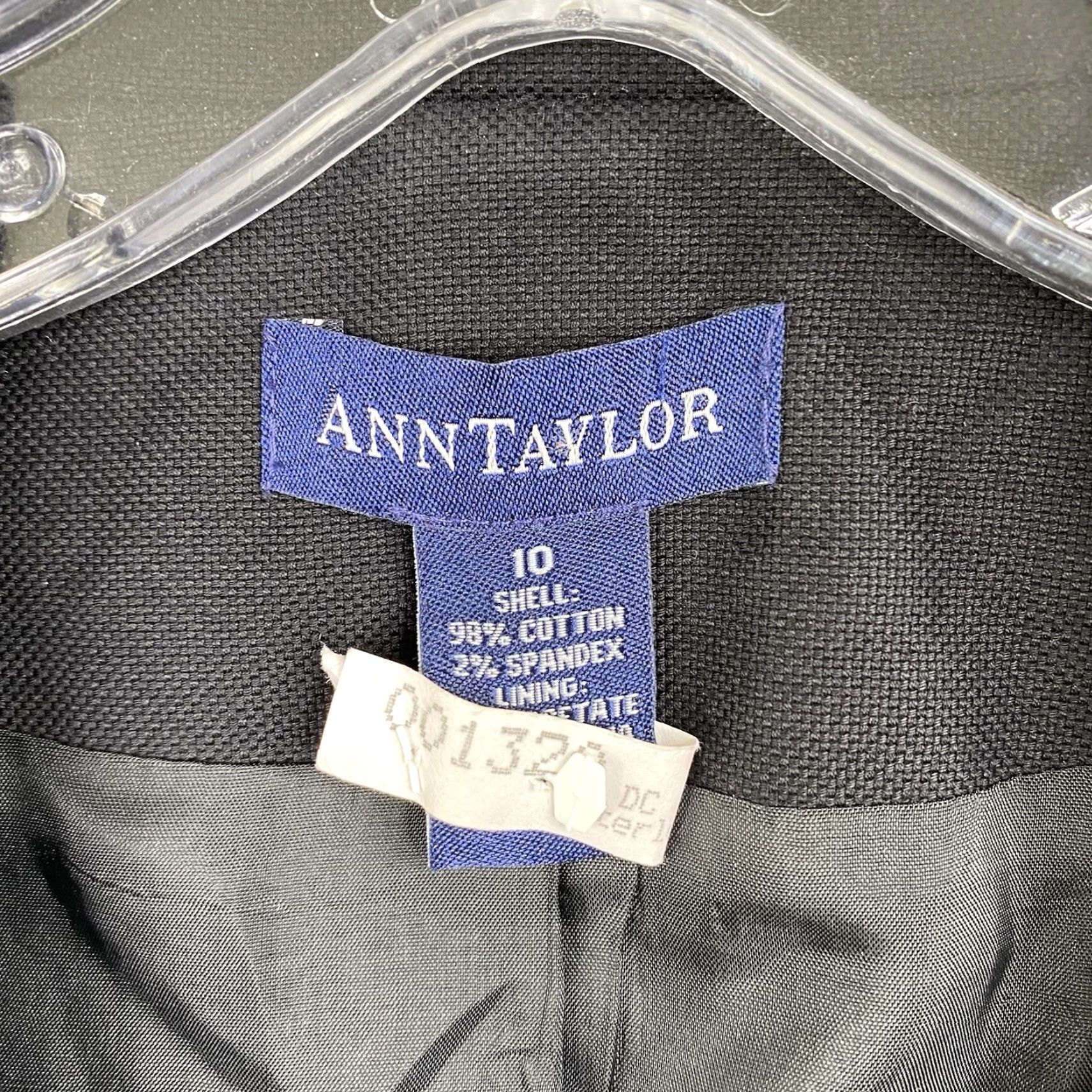 Ann Taylor Ann Taylor Blazer Womens 10 Black Stretch Cotton Lined Two Button Casual Size L / US 10 / IT 46 - 3 Thumbnail
