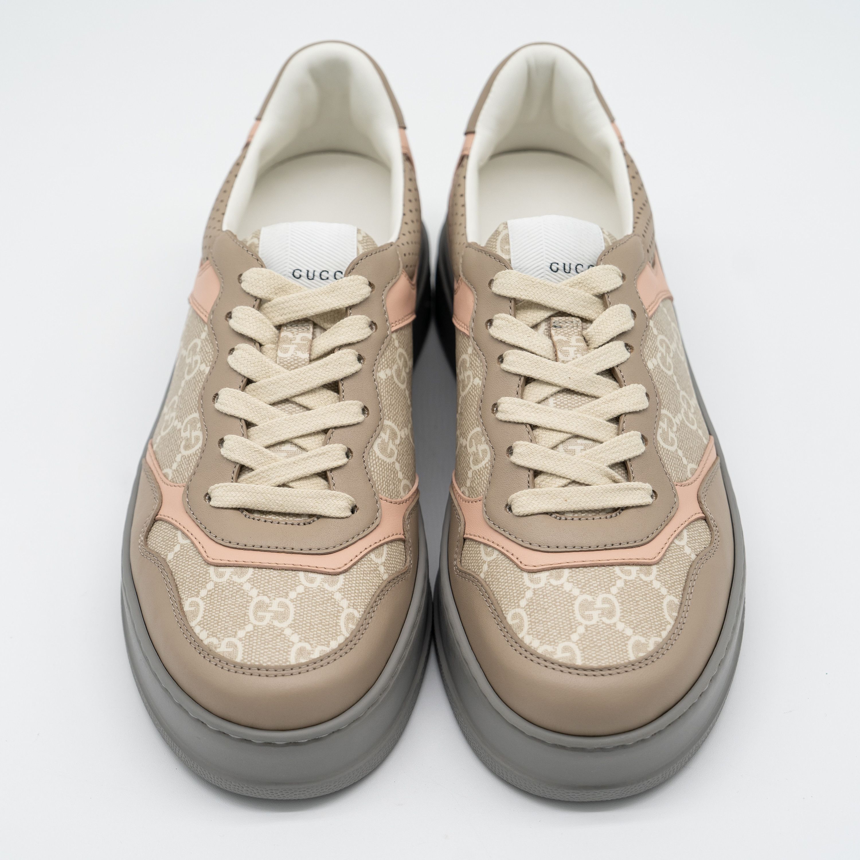 Gucci 10.5us Gucci GG Sneakers Oatmeal Pink Beige Leather Chunky B Size US 10.5 / IT 40.5 - 3 Thumbnail