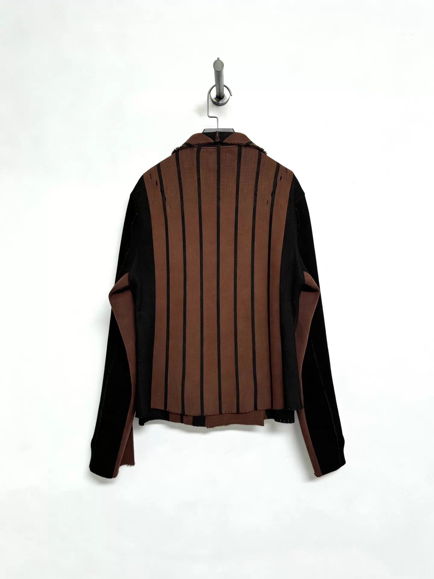 Issey Miyake Issey Miyake A-POC Asymmetric Brown-Black Striped Jacket Size XS / US 0-2 / IT 36-38 - 3 Thumbnail