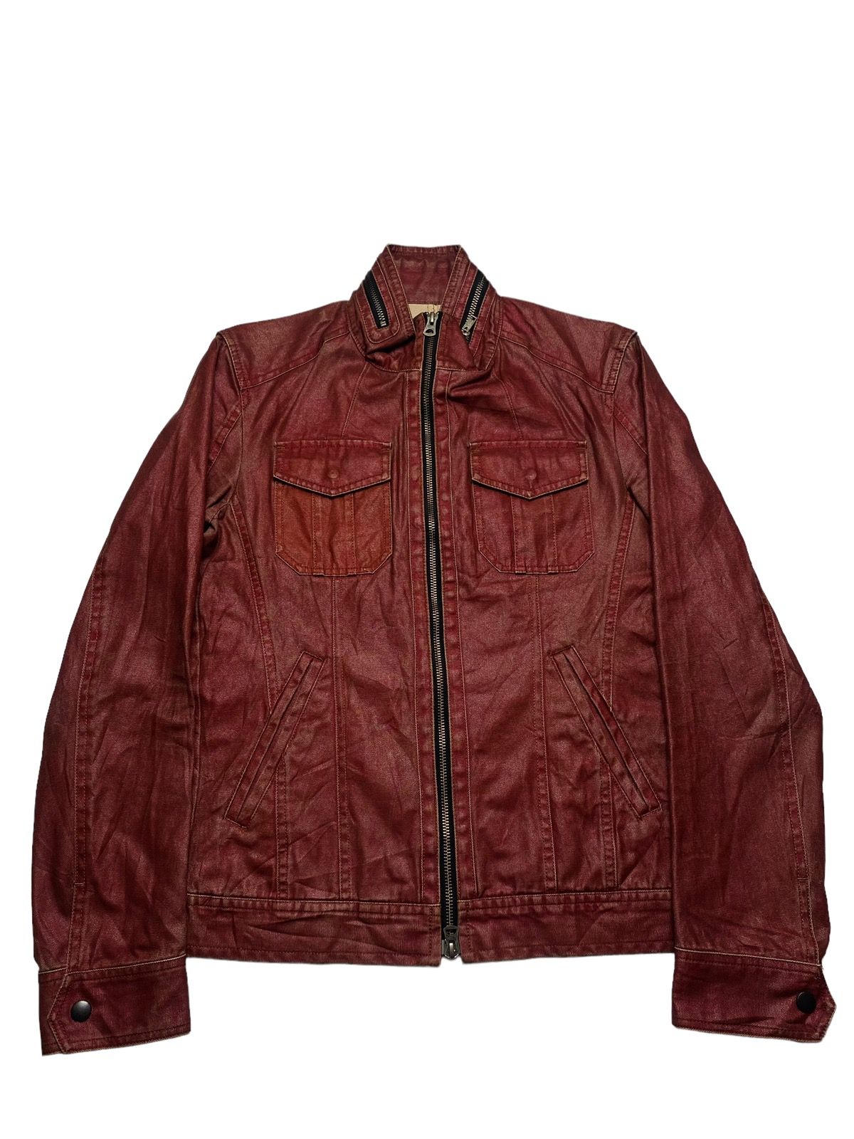 Pre-owned If Six Was Nine X Le Grande Bleu L G B 2000s Rattle Trap - Red Blood Coated Biker Jacket (size Medium)