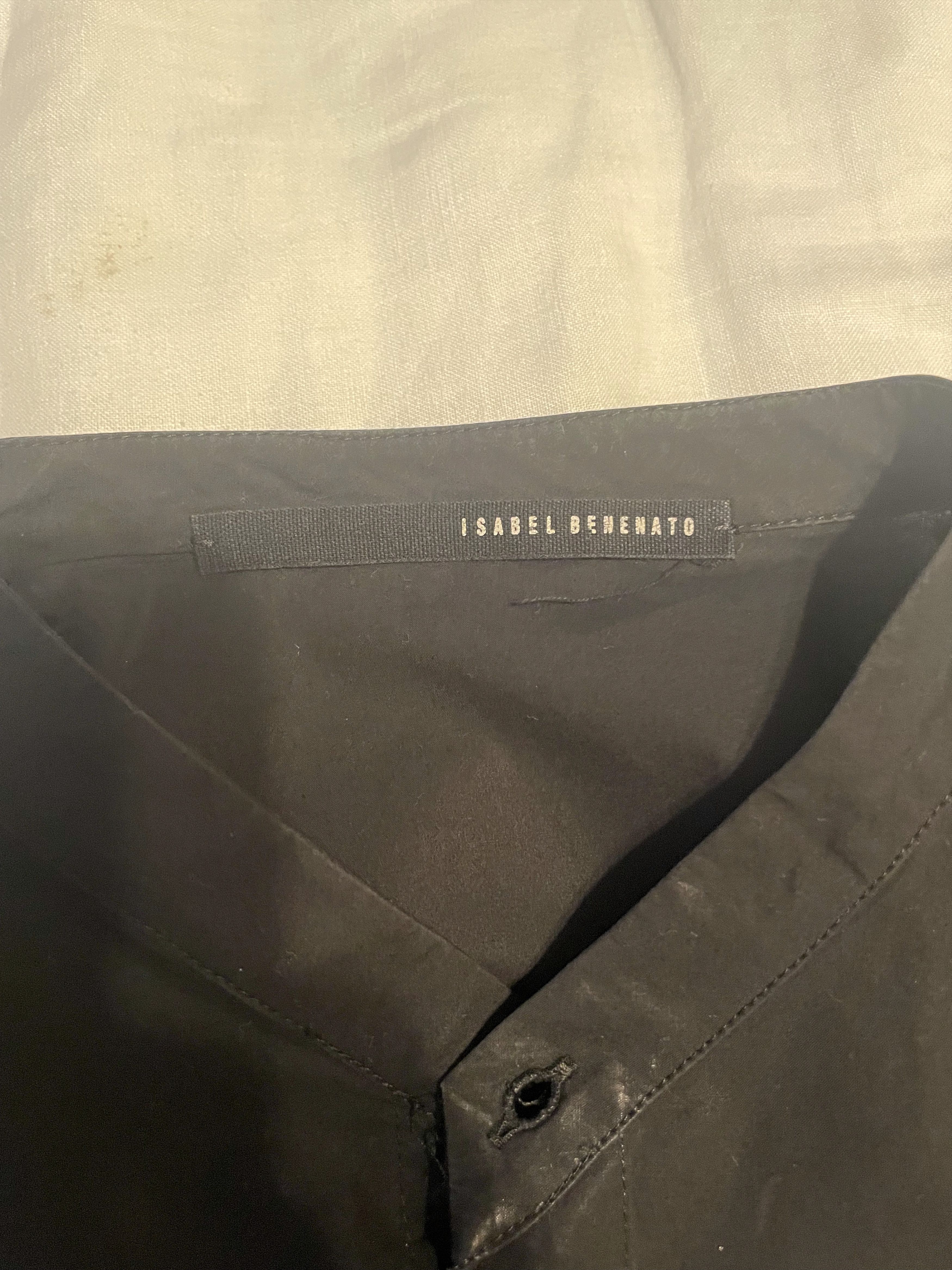Isabel Benenato Men's Isabel Benenato Mandarin Collar Shirt Black Size US XL / EU 56 / 4 - 3 Thumbnail