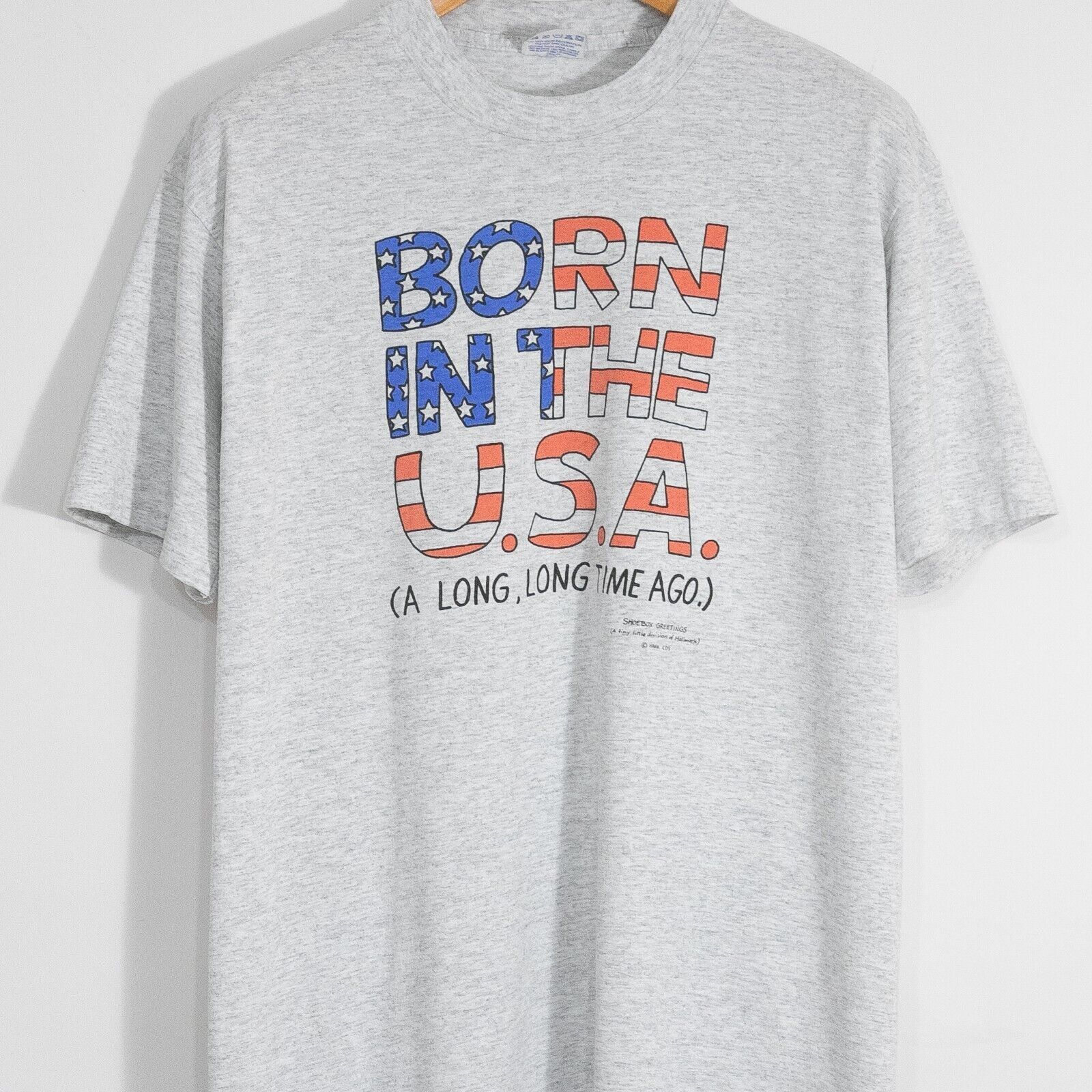 Vintage Vintage 90s Born In USA T Shirt L - Funny Age Single Stitch Size US L / EU 52-54 / 3 - 2 Thumbnail