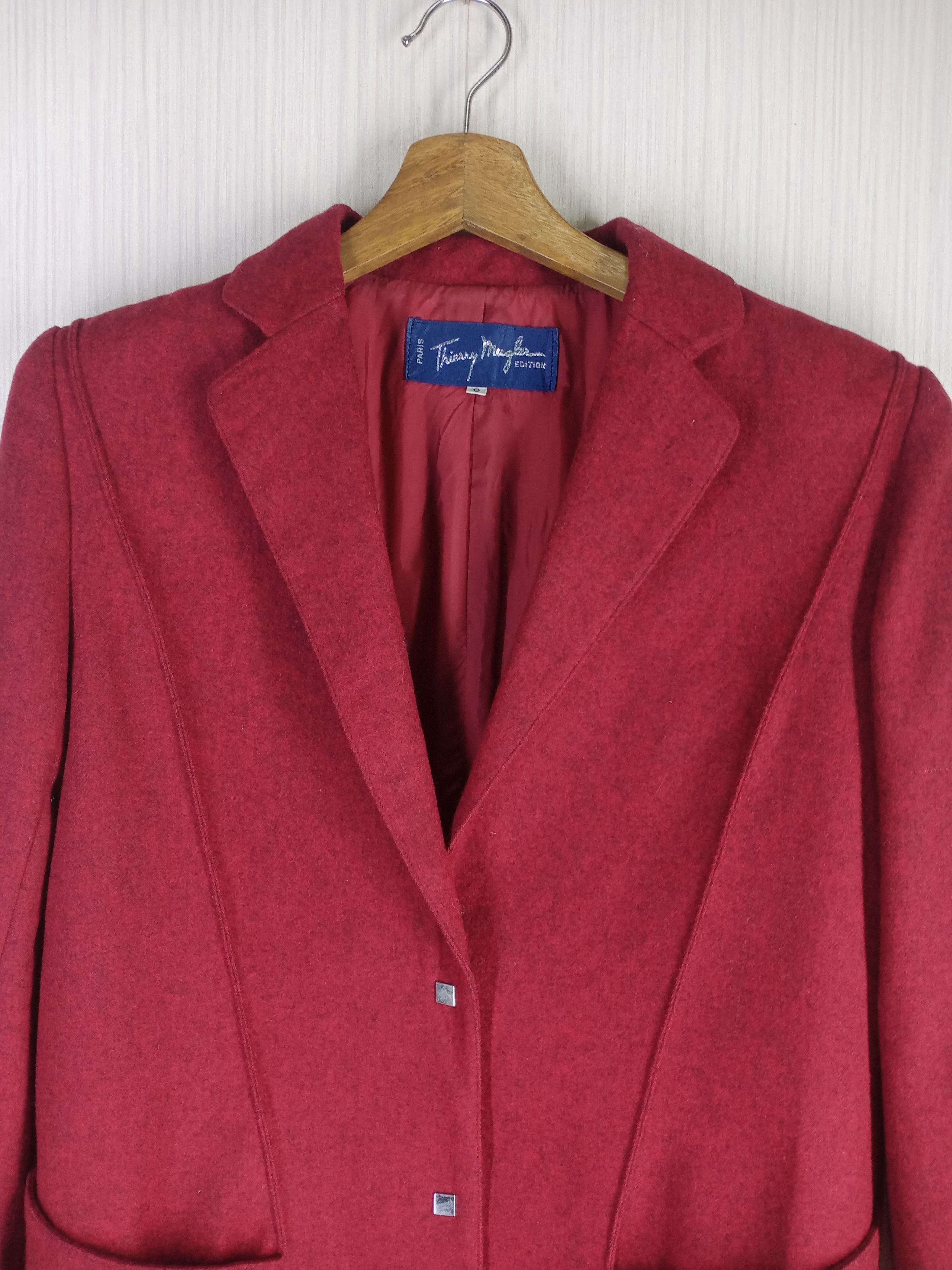 Thierry Mugler Rare Vintage 90s Thierry Mugler Edition Wool Blazer Size S / US 4 / IT 40 - 3 Thumbnail