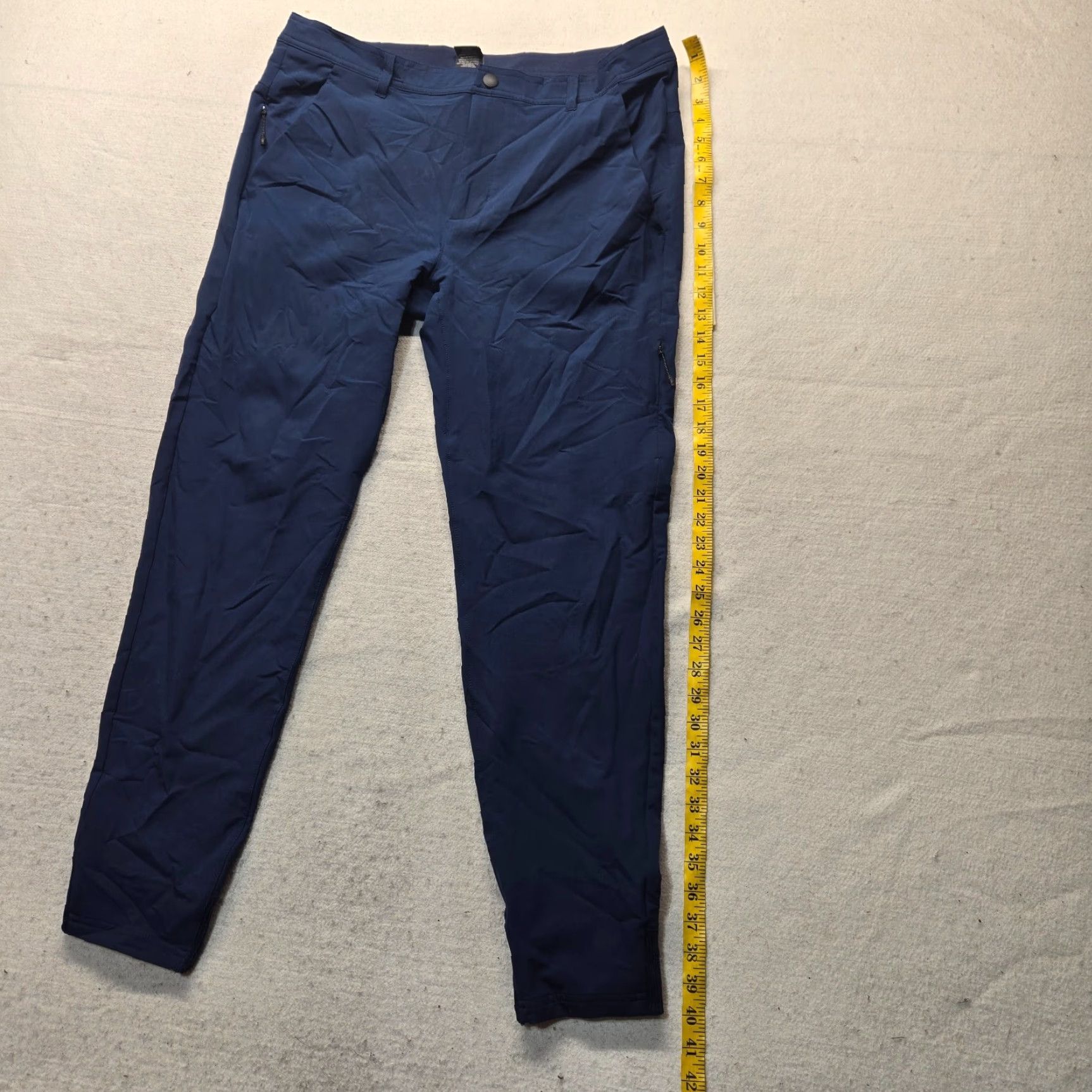 Vintage Russell Pants Adult M Blue 100% Polyester double knit Chino Slacks Zip Pocket Womens Size 32" / US 10 / IT 46 - 7 Thumbnail