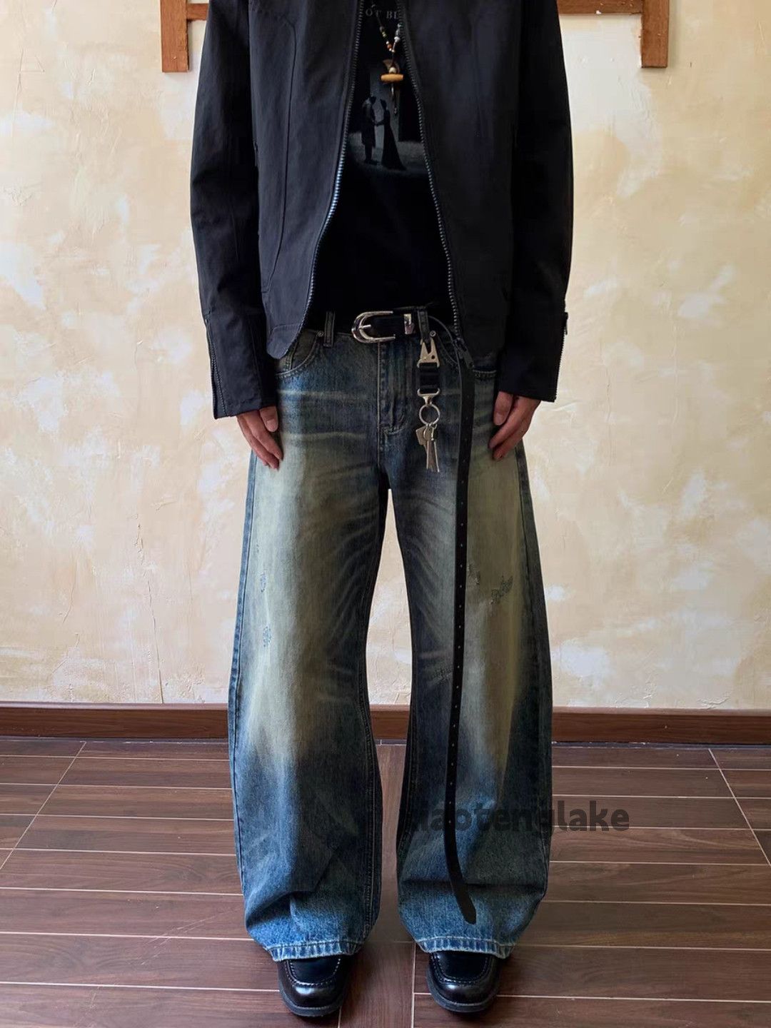 Jean Custom wide Leg flared loose baggy yuppie y2k jeans Size US 33 - 3 Thumbnail