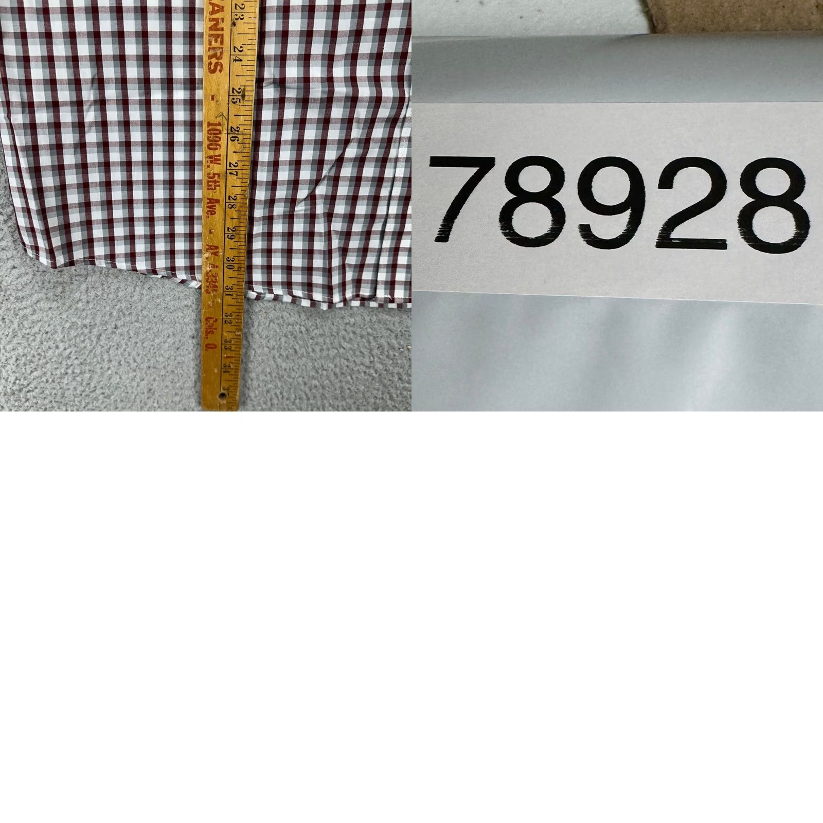 Van Heusen VINTAGE Van Heusen Shirt Dress Men 17-17.5 XL Red Gray Plaid Button-Down Pocket Slim NEW Size 46R - 8 Thumbnail