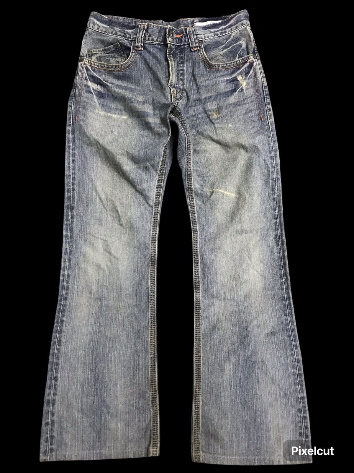 Edwin Flare EDWIN XVS Cinch Back Distressed Denim Size US 31 - 1 Thumbnail