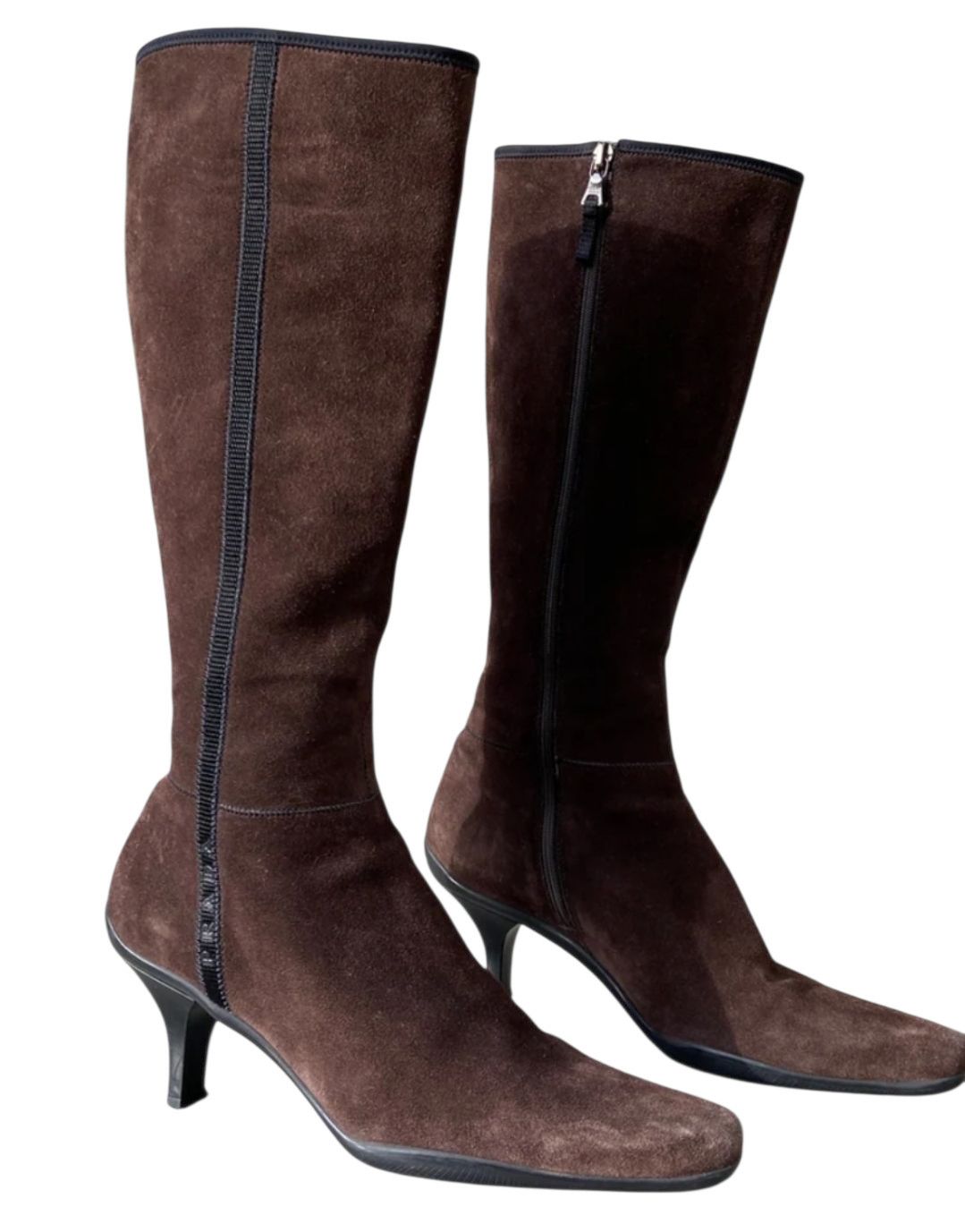 Prada PRADA BROWN SUEDE HEELED BOOTS - EU 38.5/US 8 Size US 8.5 / IT 38.5 - 2 Thumbnail
