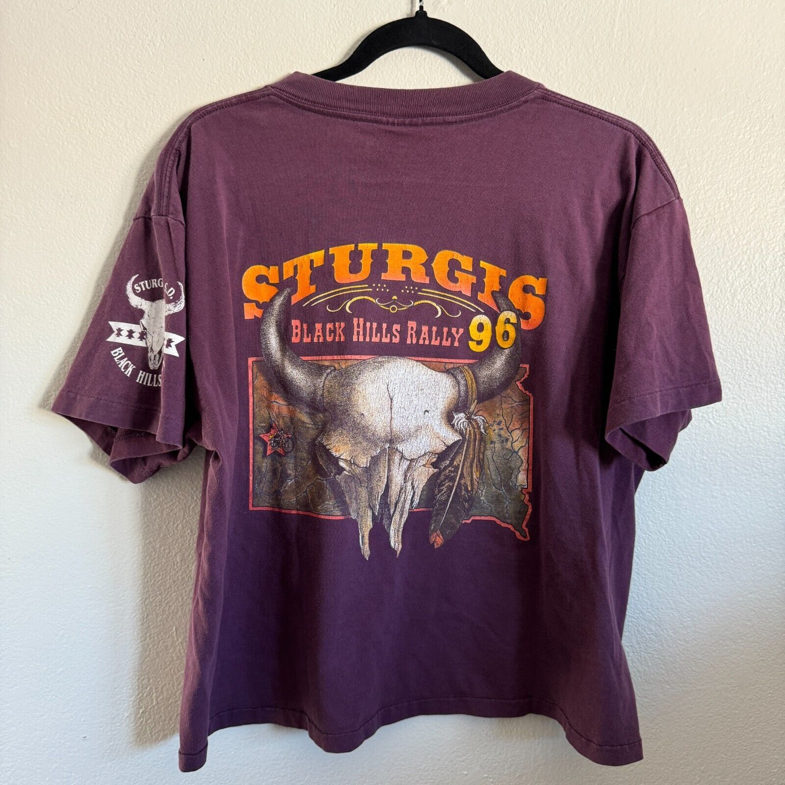 Harley Davidson × Vintage Vintage 1996 90s Sturgis Biker 3D Emblem Black Hills T-Shirt Size US L / EU 52-54 / 3 - 9 Thumbnail