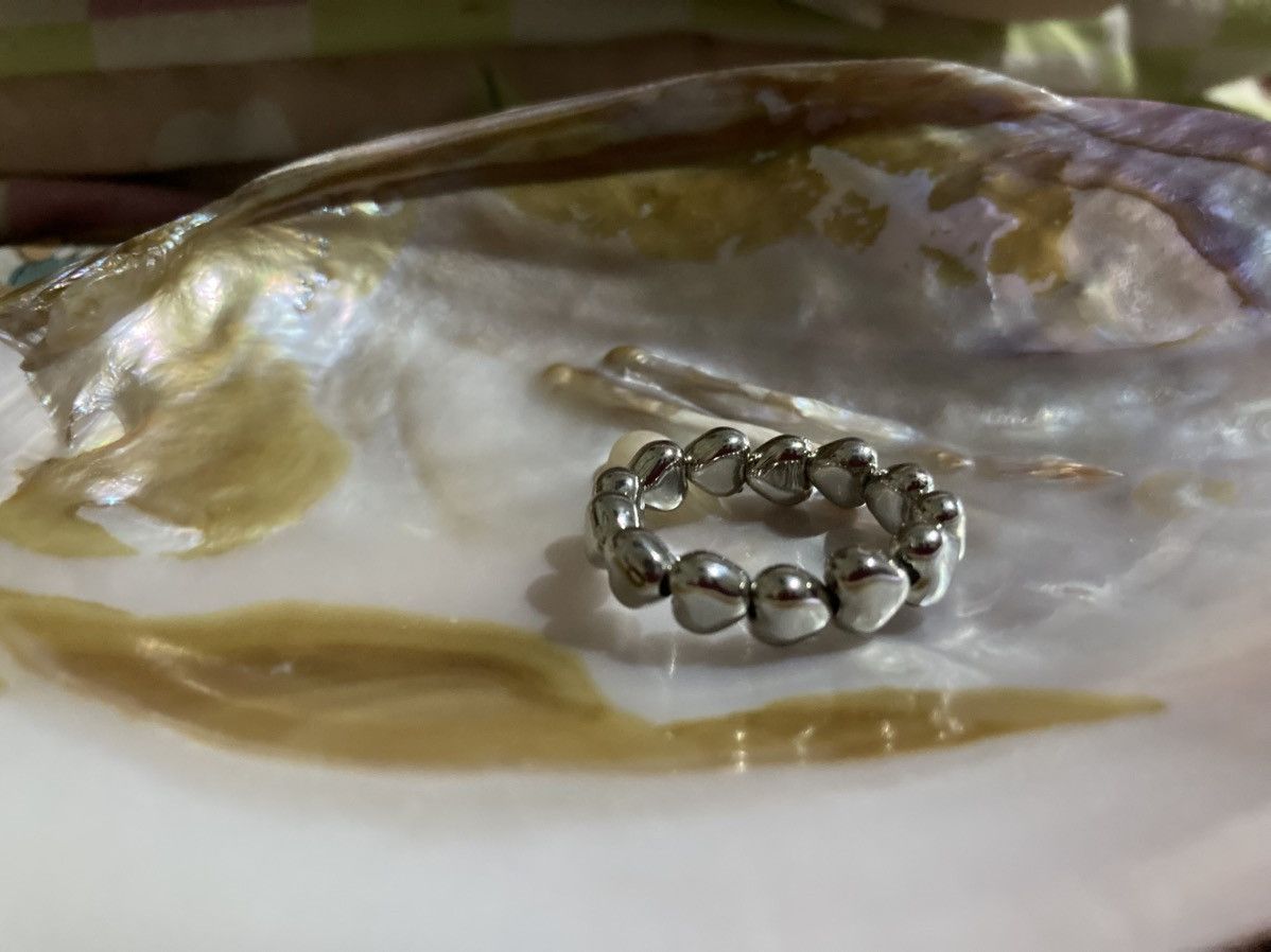 Other Silver coloured heart beaded ring Size ONE SIZE - 1 Thumbnail