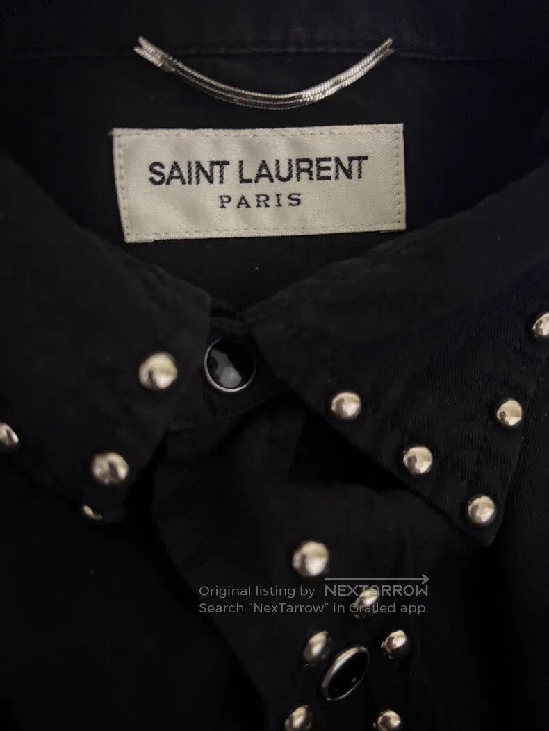 Saint Laurent Paris Saint Laurent Paris Black Cat-Eye Button Studs Shirt Size US S / EU 44-46 / 1 - 3 Thumbnail