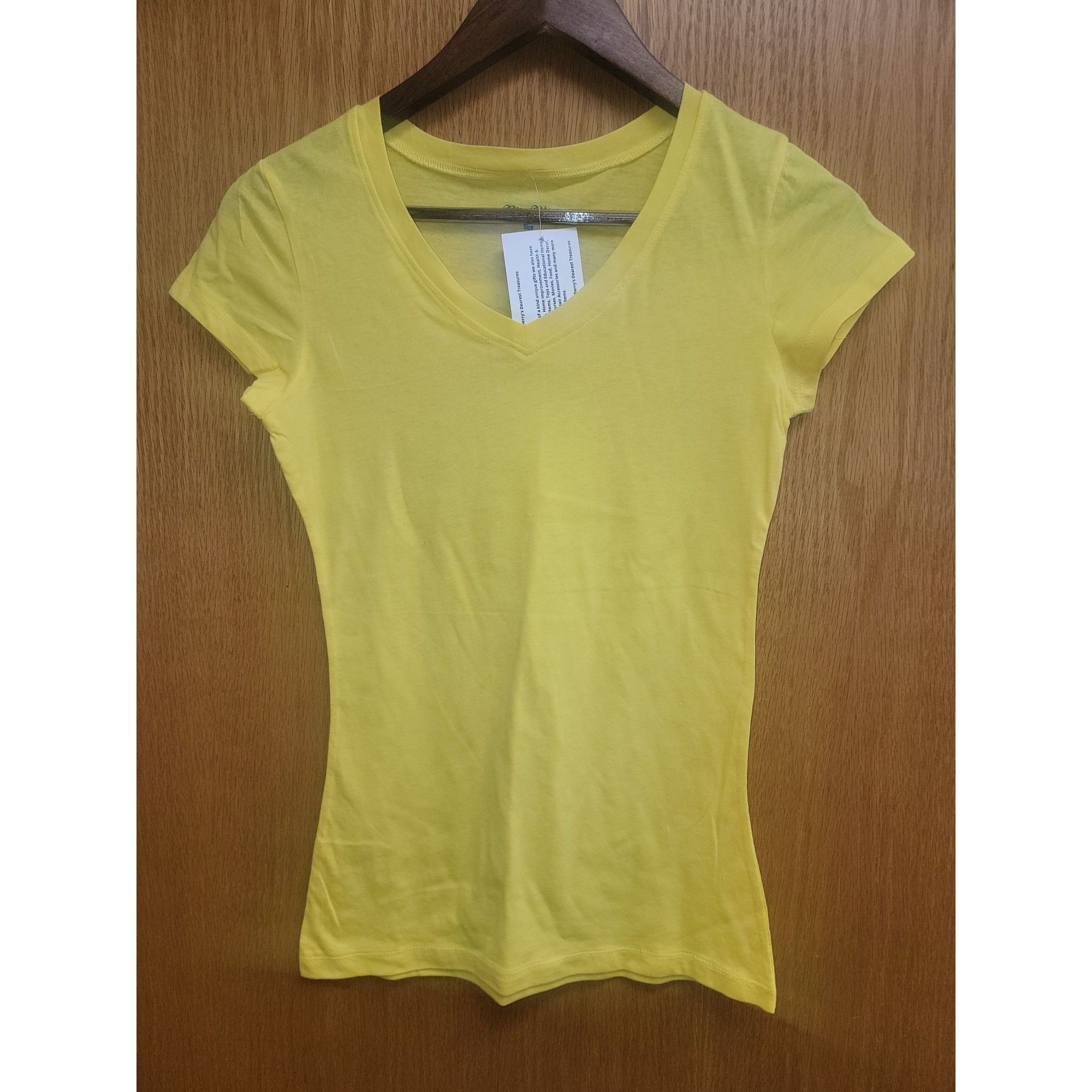 Other Yellow V-Neck Short Sleeve T-Shirt Womens Small By Blue Velv Size S / US 4 / IT 40 - 1 Thumbnail
