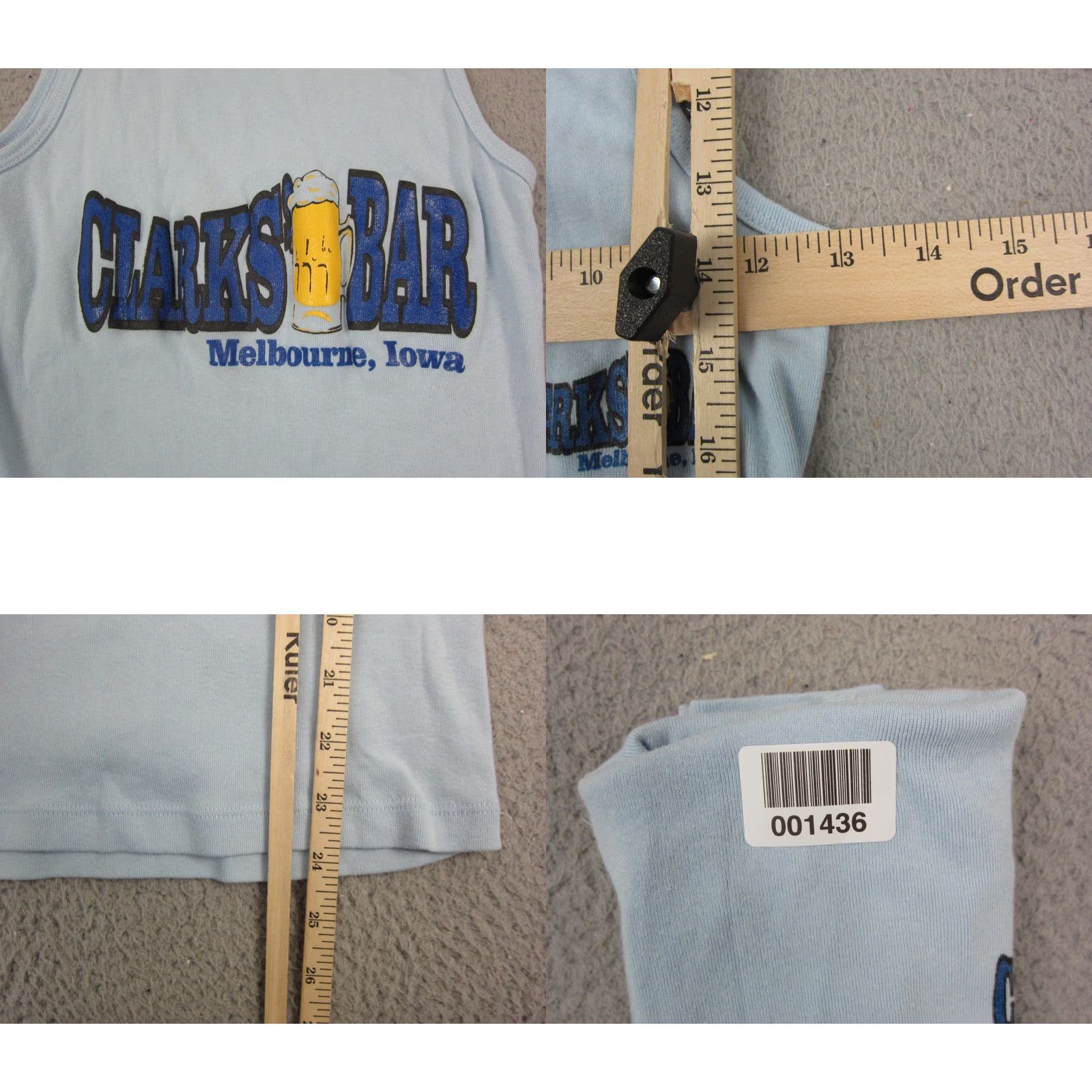 Bell VINTAGE Clarks Bar Shirt Womens L Blue Tank Top Scoop Neck Melbourne Iowa Size L / US 10 / IT 46 - 8 Thumbnail