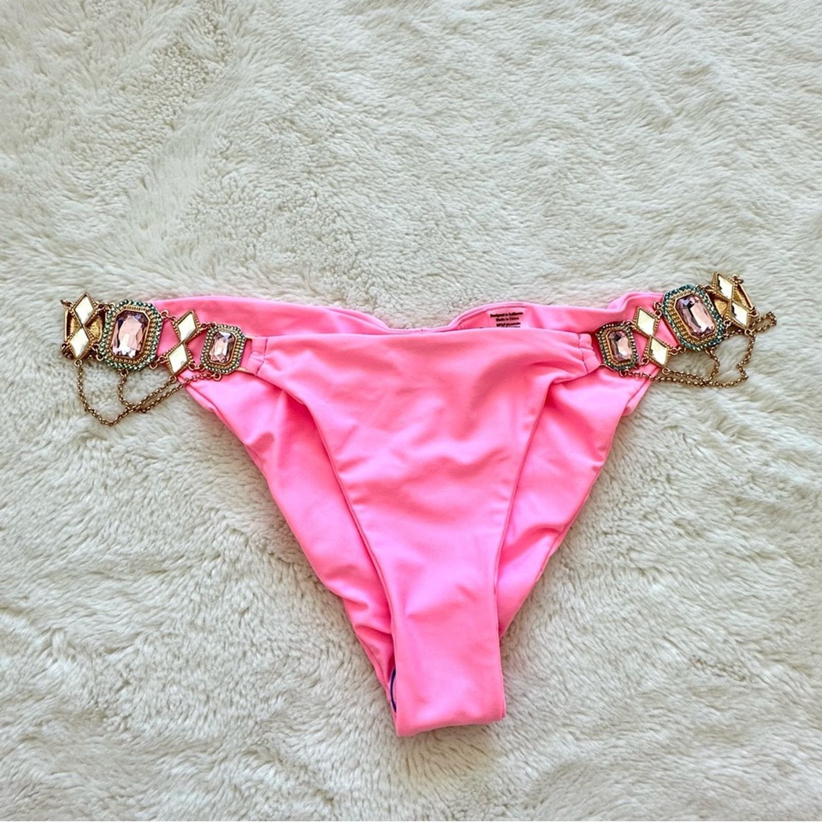 image of New!!! Beach Bunny Women Bikini Bottom Size XL in Pink