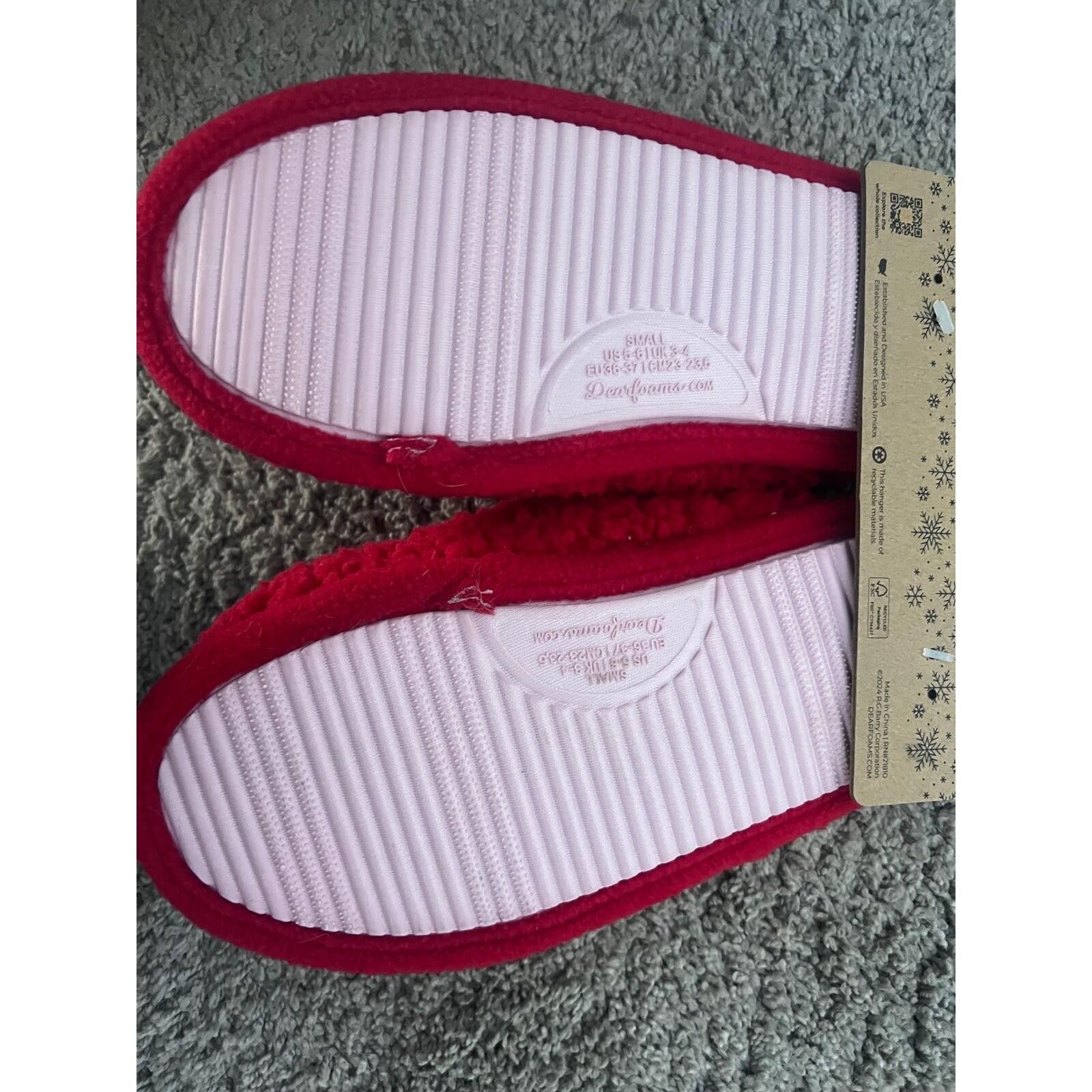 Other Dearfoams Mama Claus Slippers Women S Red Sherpa NWT Size US 5.5 / IT 35.5 - 6 Thumbnail