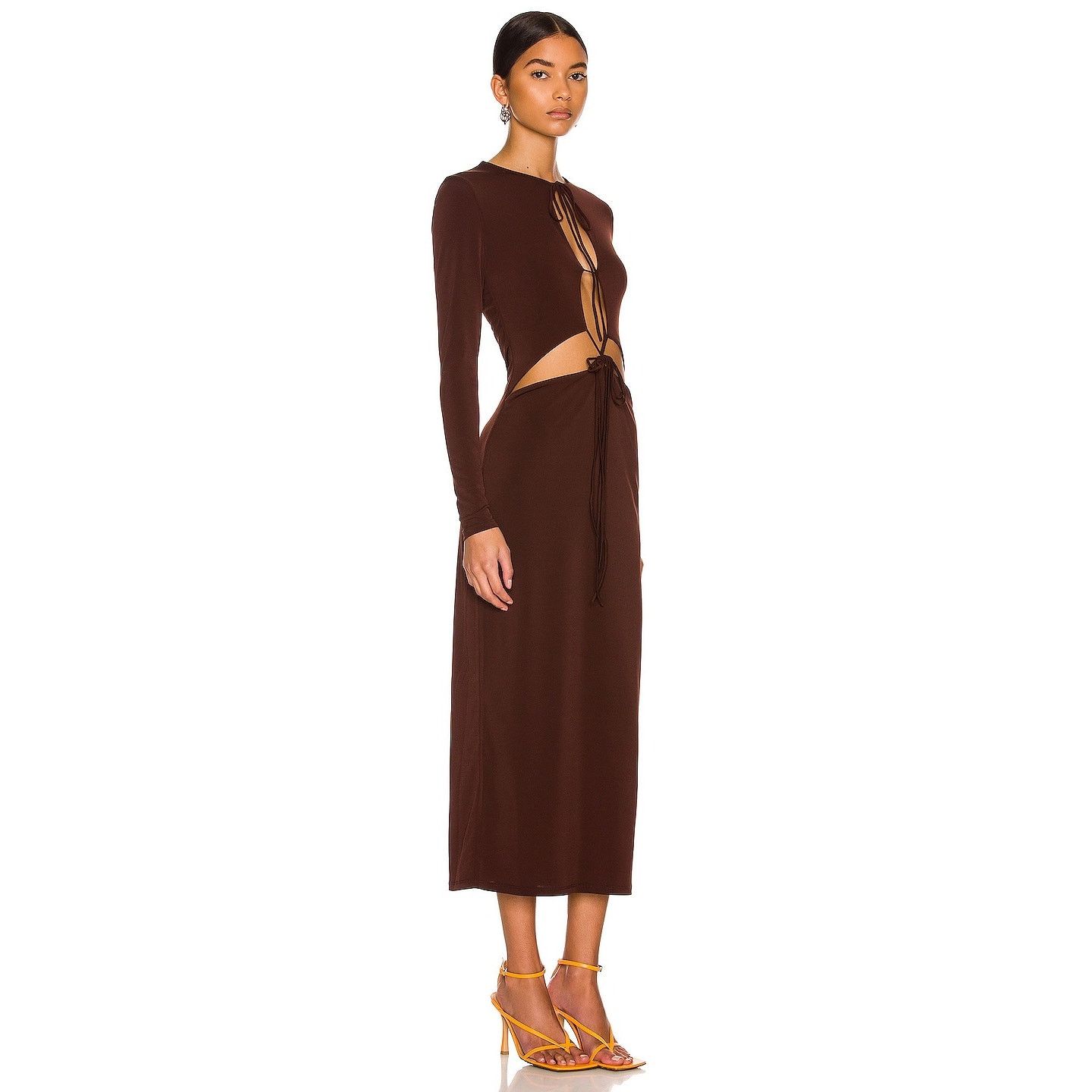 AYA MUSE Aya Muse Perugia Dress long sleeve brown size large L Size L / US 10 / IT 46 - 5 Thumbnail