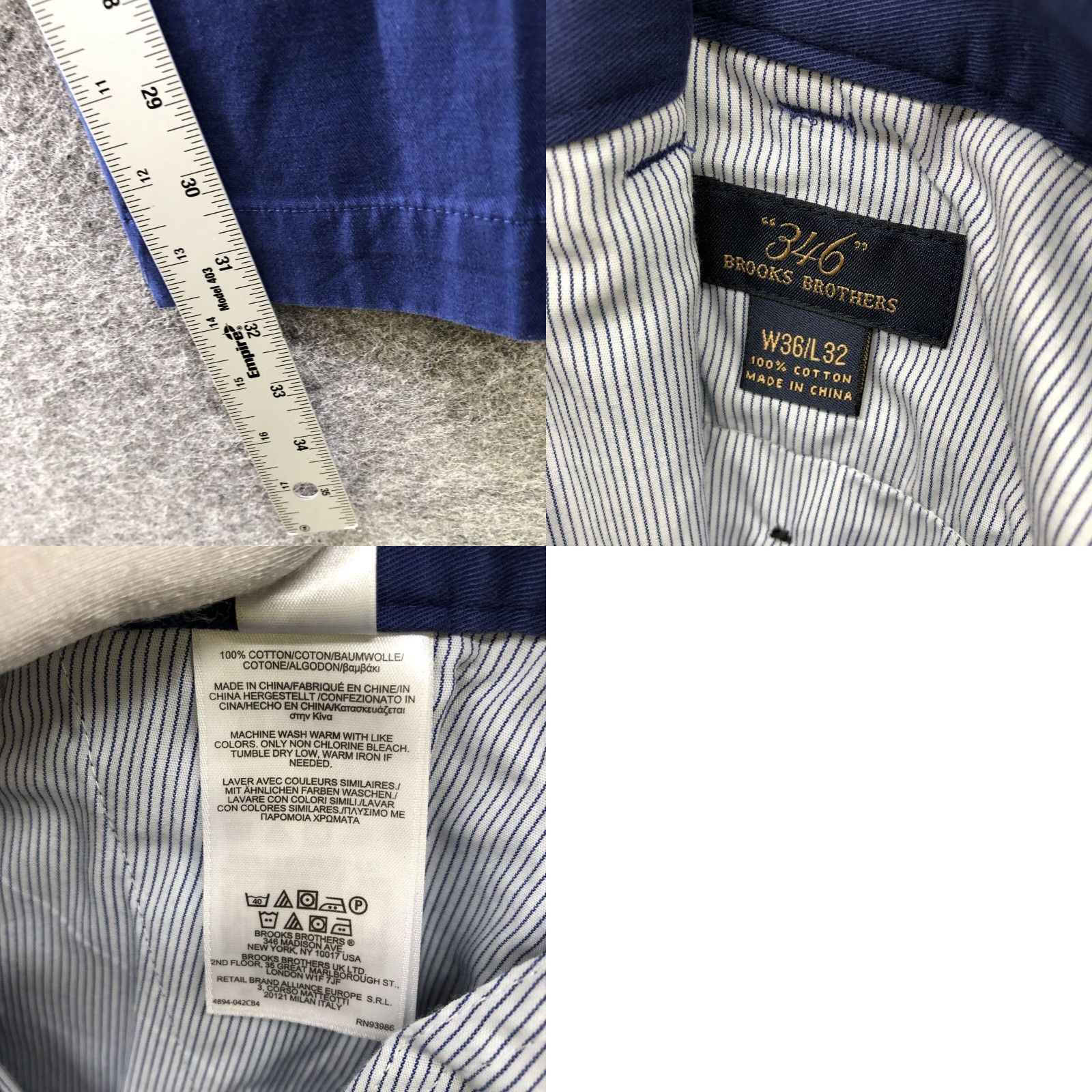 Brooks Brothers Brooks Brothers 346 Chino Pants Mens 36x32 Blue Flat Front Straight Leg Cotton Dress Casual Workwear Size US 36 / EU 52 - 8 Thumbnail