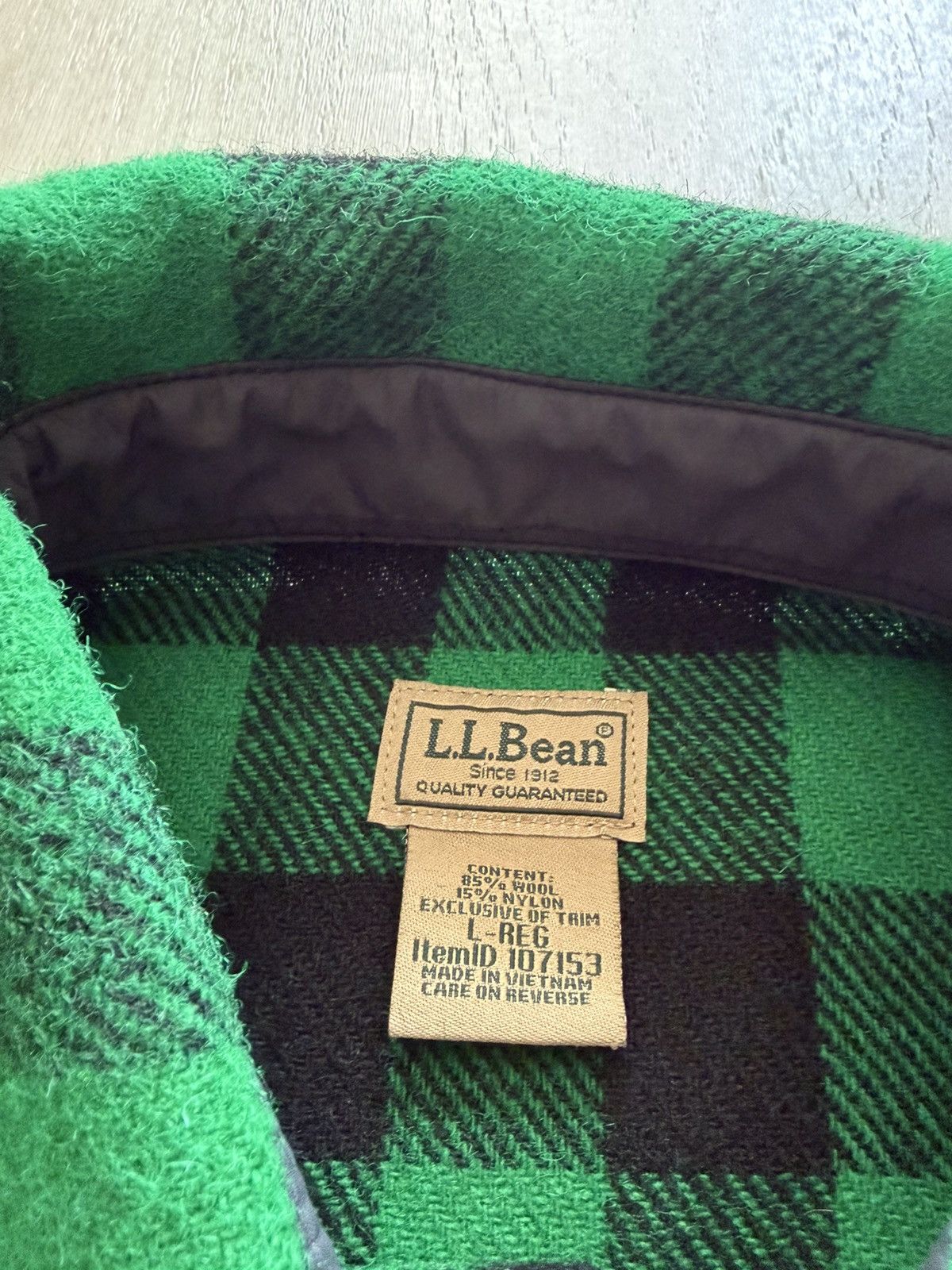 L.L. Bean LL Bean Green Buffalo Plaid Wool Shirt Sz XL Size US XL / EU 56 / 4 - 2 Thumbnail