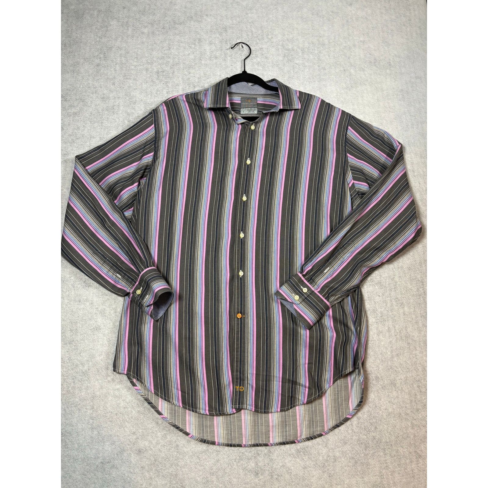 Thomas Dean Thomas Dean Button Down Shirt Mens Large Striped #0504 Size US L / EU 52-54 / 3 - 1 Thumbnail