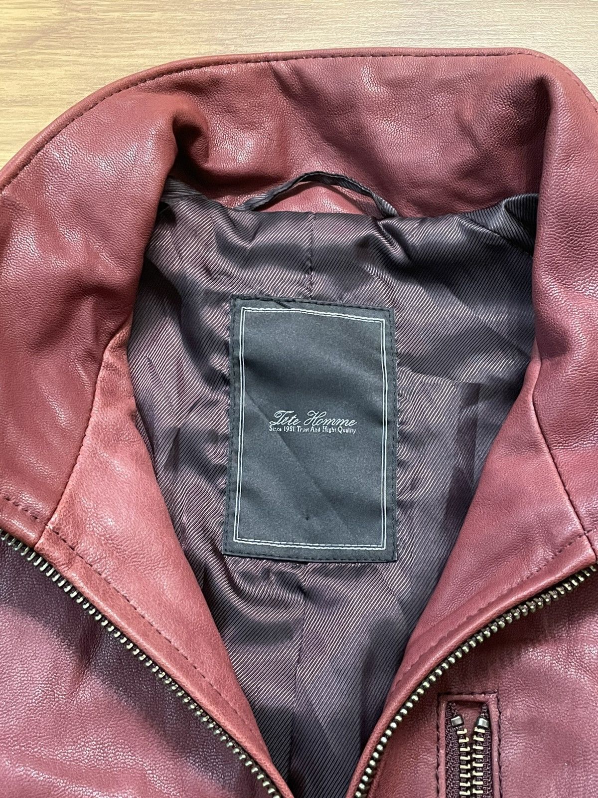 Tete Homme Tete Homme Japan Minimal Biker Leather Jacket (Goat Skin) Size US M / EU 48-50 / 2 - 14 Thumbnail