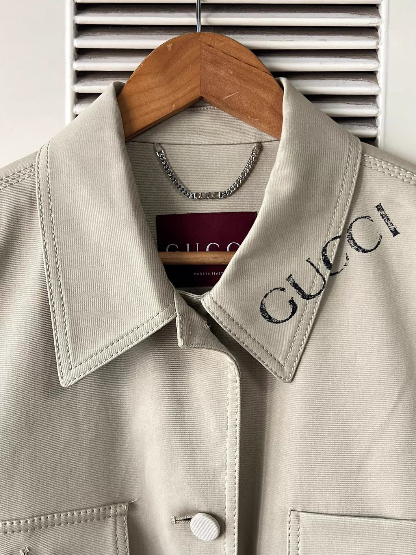 Gucci Gucci 42 Ivory Minimal Utility Logo Jacket Size M / US 6-8 / IT 42-44 - 3 Thumbnail