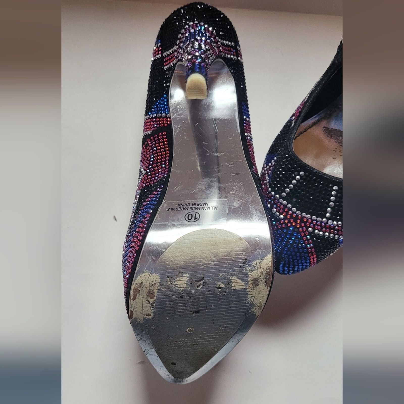 ALBA Alba rhinestone crystal studded platform heels, wome size 10 Size US 10 / IT 40 - 3 Thumbnail