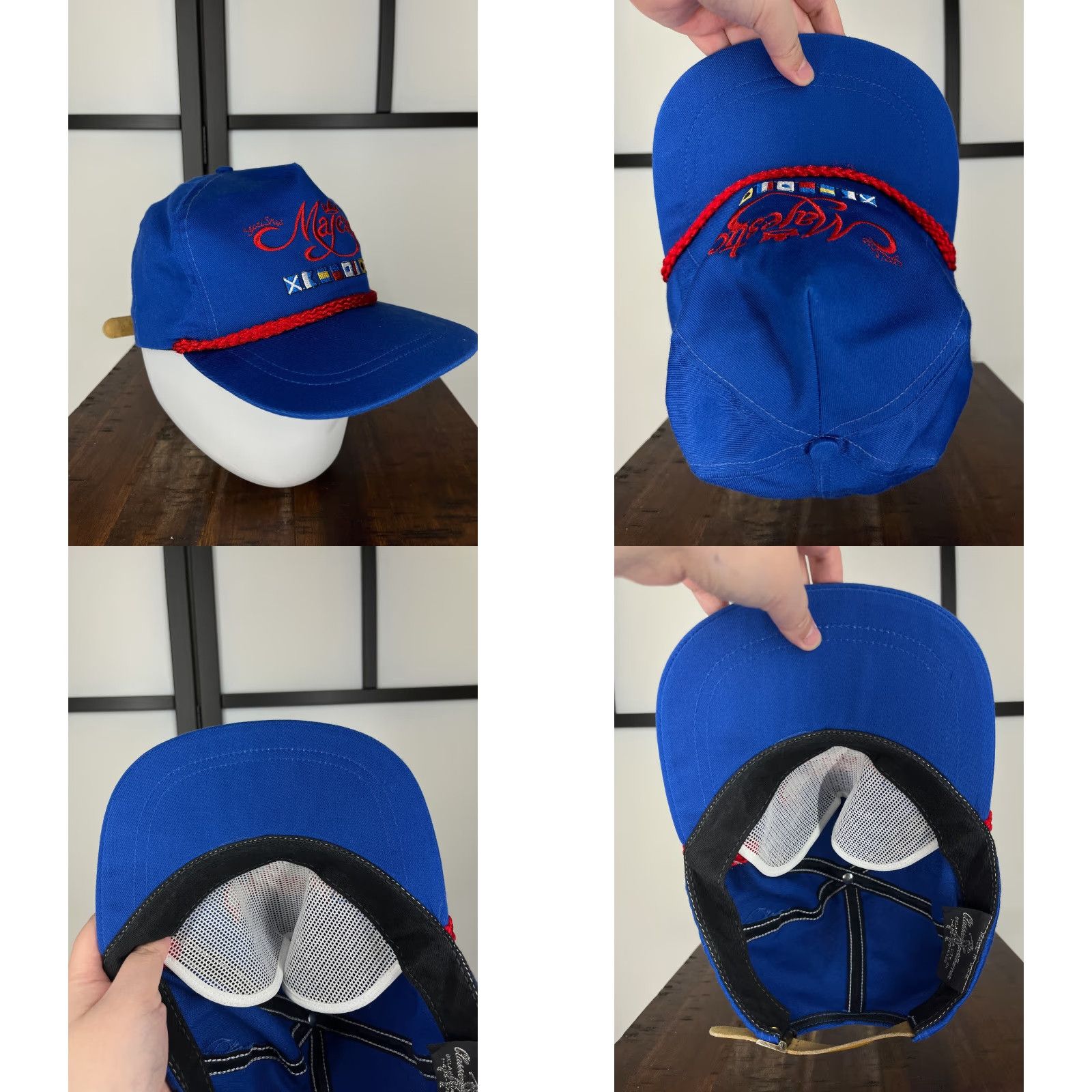 Vintage VINTAGE Classic Sportswear Hat Cap Strap Back Mens One Size Blue Cotton Twill Adjustable Baseball Cap Size ONE SIZE - 8 Thumbnail
