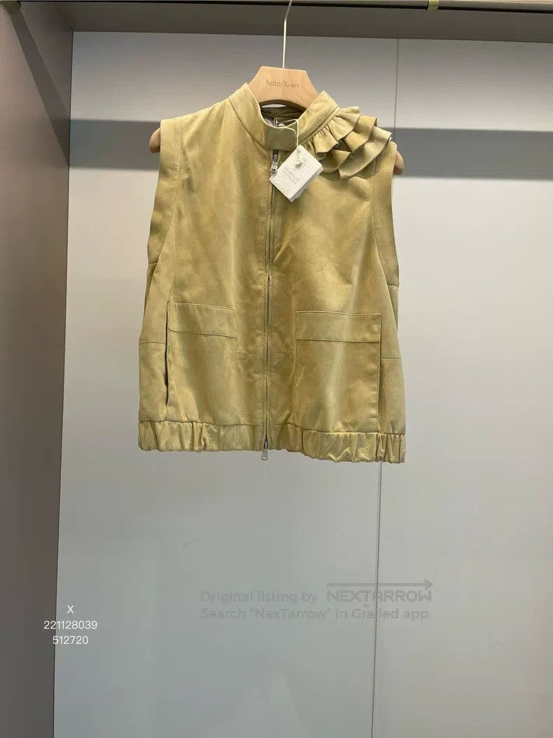 Brunello Cucinelli Brunello Cucinelli Lemon Yellow Leather Vest Size XS / US 0-2 / IT 36-38 - 1 Thumbnail