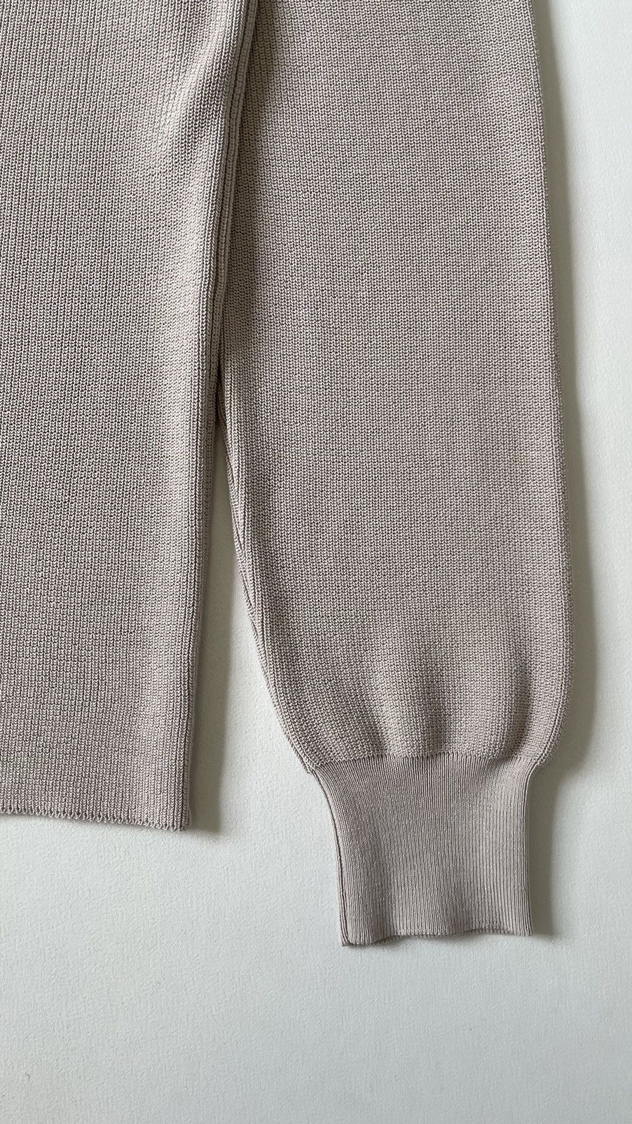 Casey Casey Beige ‘Rib Stitch’ Knit Cotton Sweater Size US XL / EU 56 / 4 - 18 Thumbnail