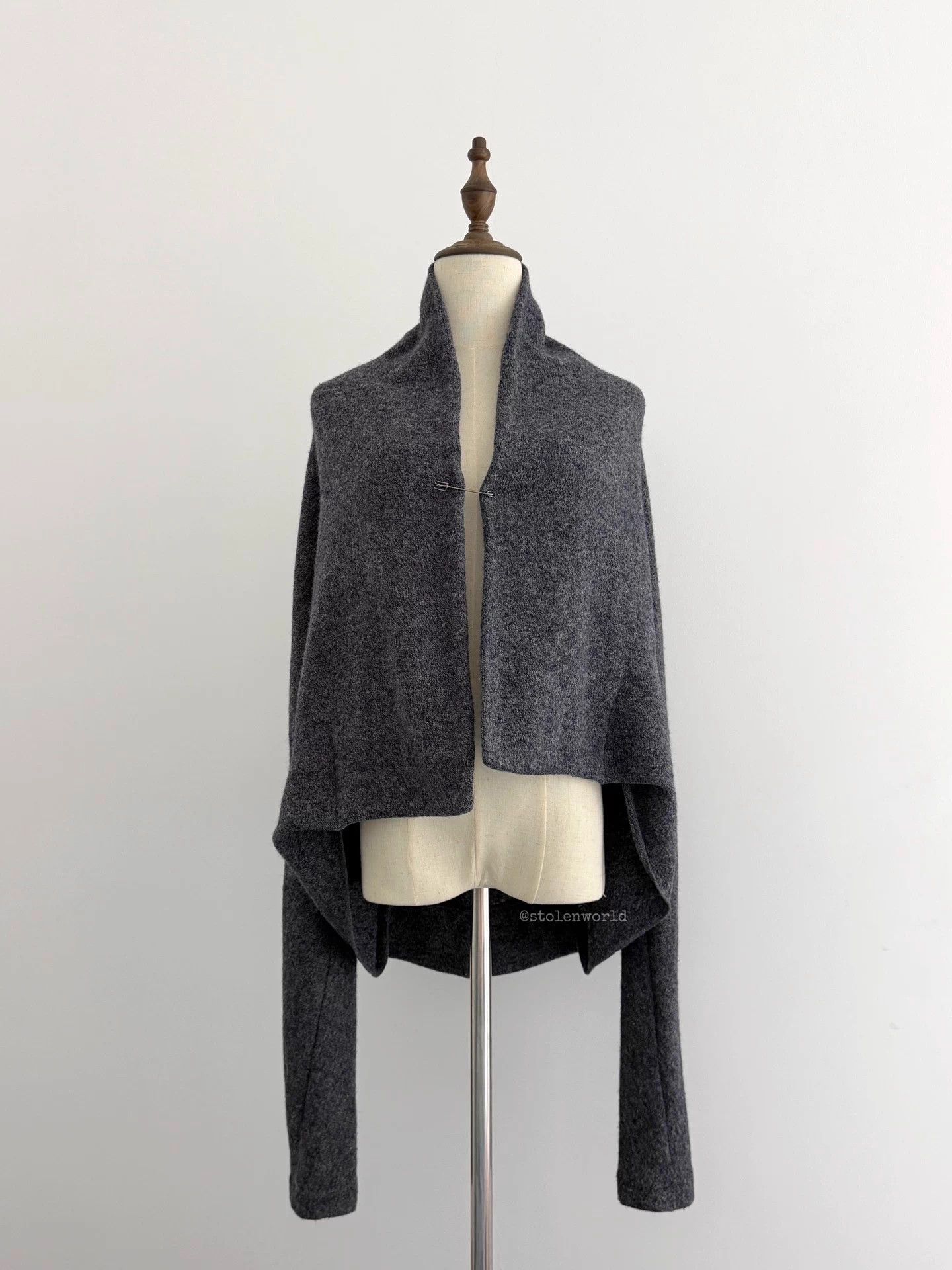 Y's Yohji Yamamoto Y's Deformed Cardigan GrayNavy Size 2 Size M / US 6-8 / IT 42-44 - 3 Thumbnail