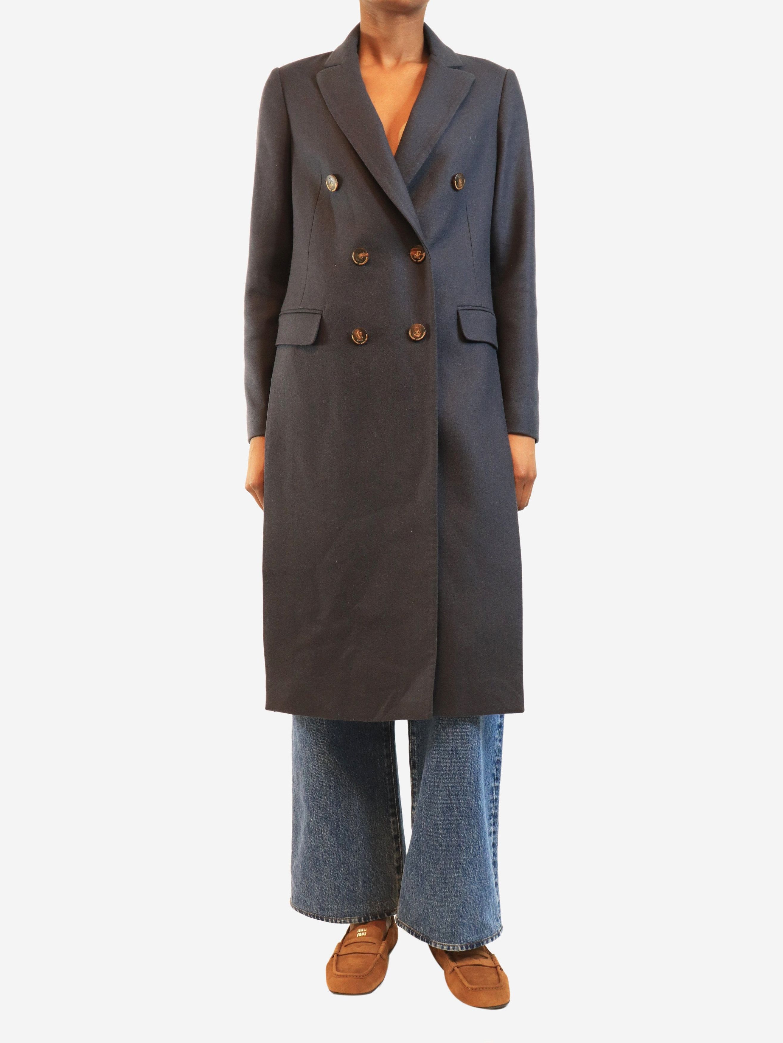 Brunello Cucinelli Navy double-breasted cashmere coat - UK 8 Size S / US 4 / IT 40 - 1 Thumbnail