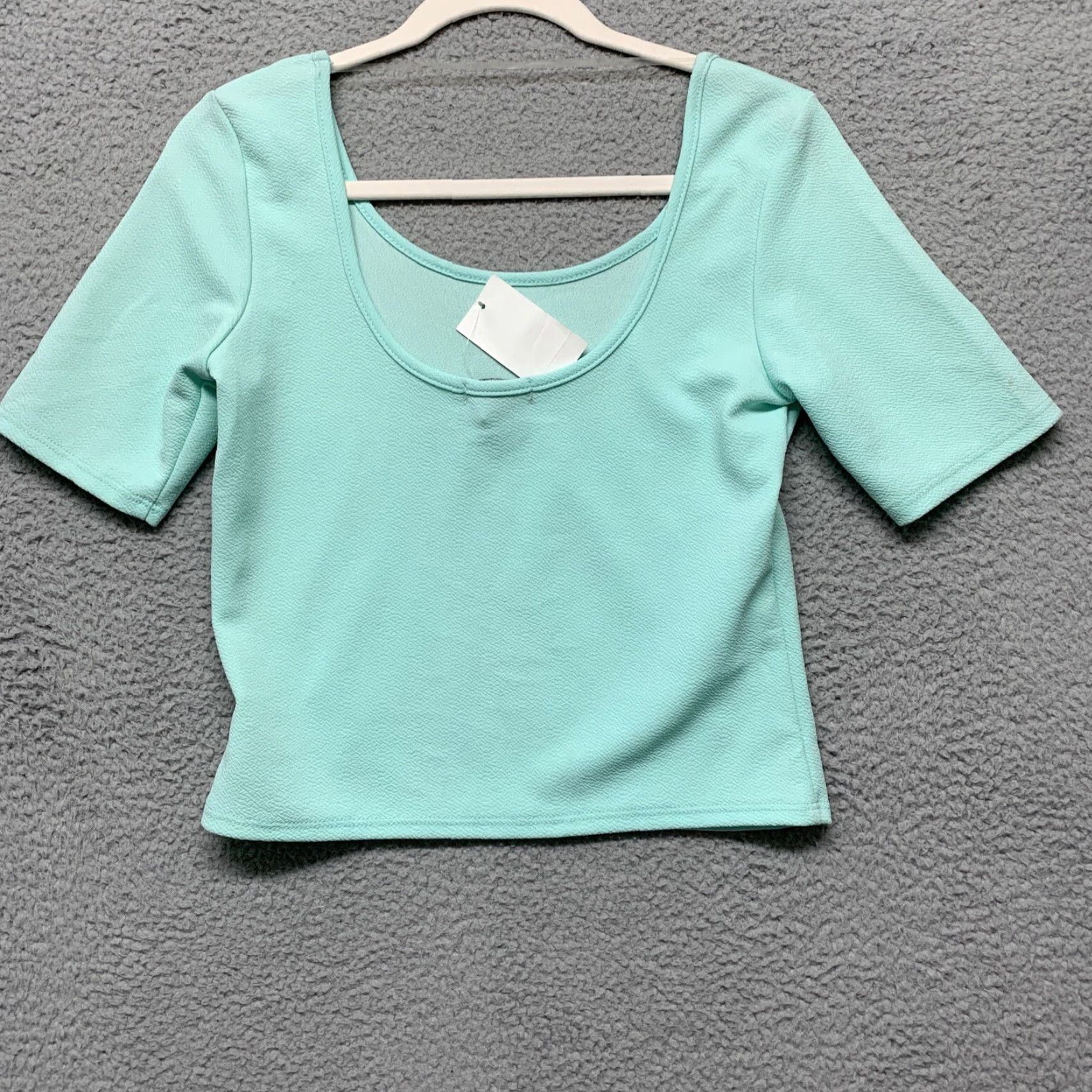 Vintage About A Girl Cropped Pullover Shirt Women L Mint Green USA Size L / US 10 / IT 46 - 3 Thumbnail