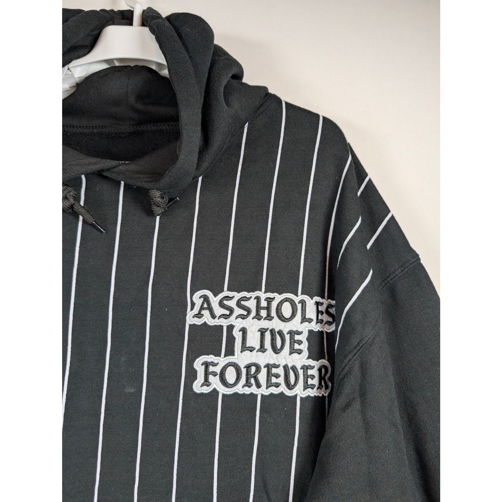 Unknown London ALF Pull Over Pinstripe Black White Sweatshirt Hoodie Men Size US L / EU 52-54 / 3 - 6 Thumbnail