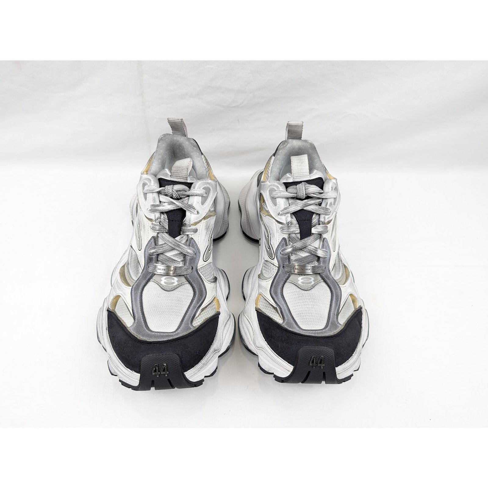 Balenciaga o1rshd1 Suede Mesh Cargo Sneakers in White/Grey Size US 8 / EU 41 - 12 Thumbnail