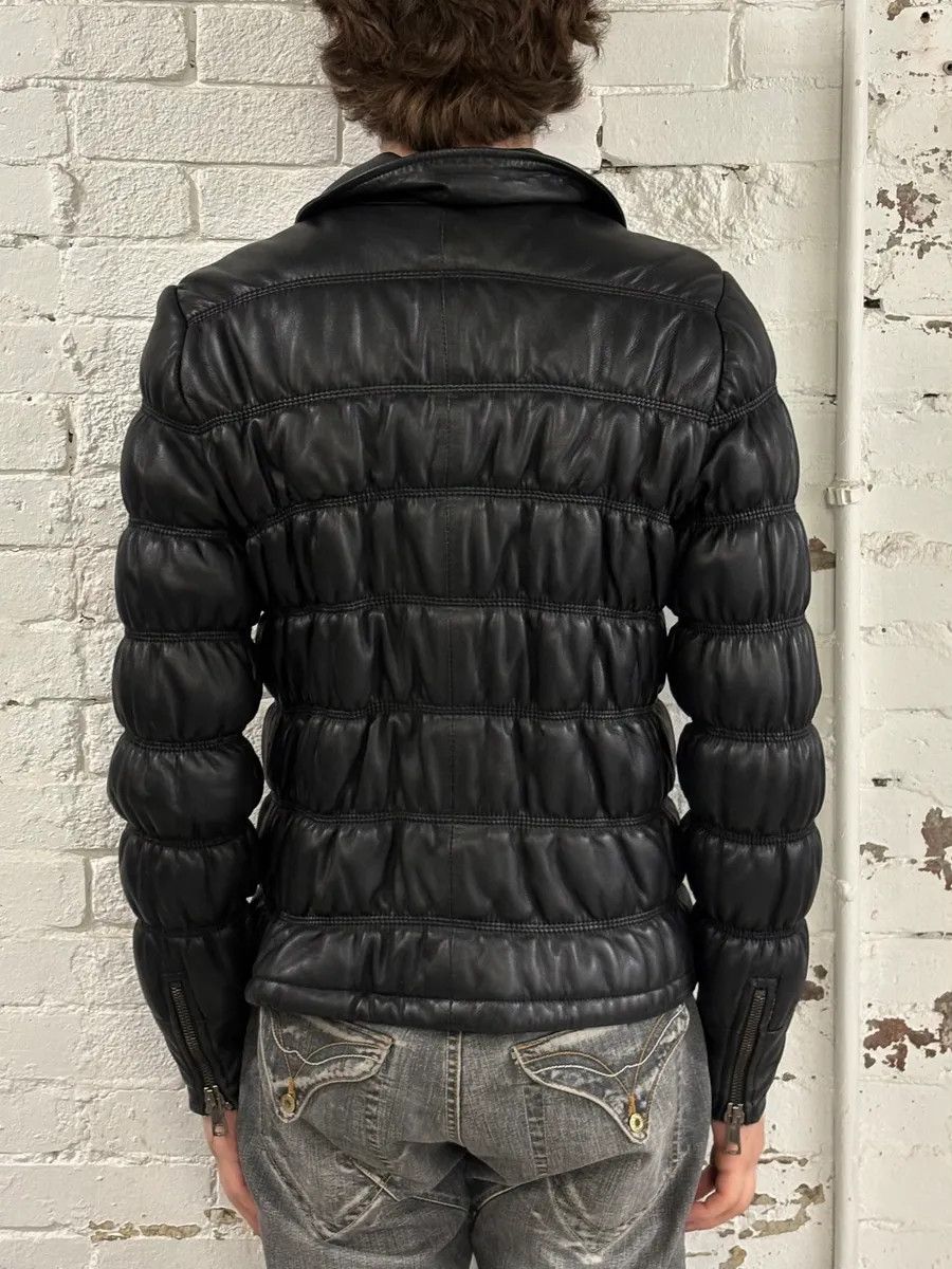 Armani 2000s Armani Black Leather Puffer Jacket Size US S / EU 44-46 / 1 - 3 Thumbnail