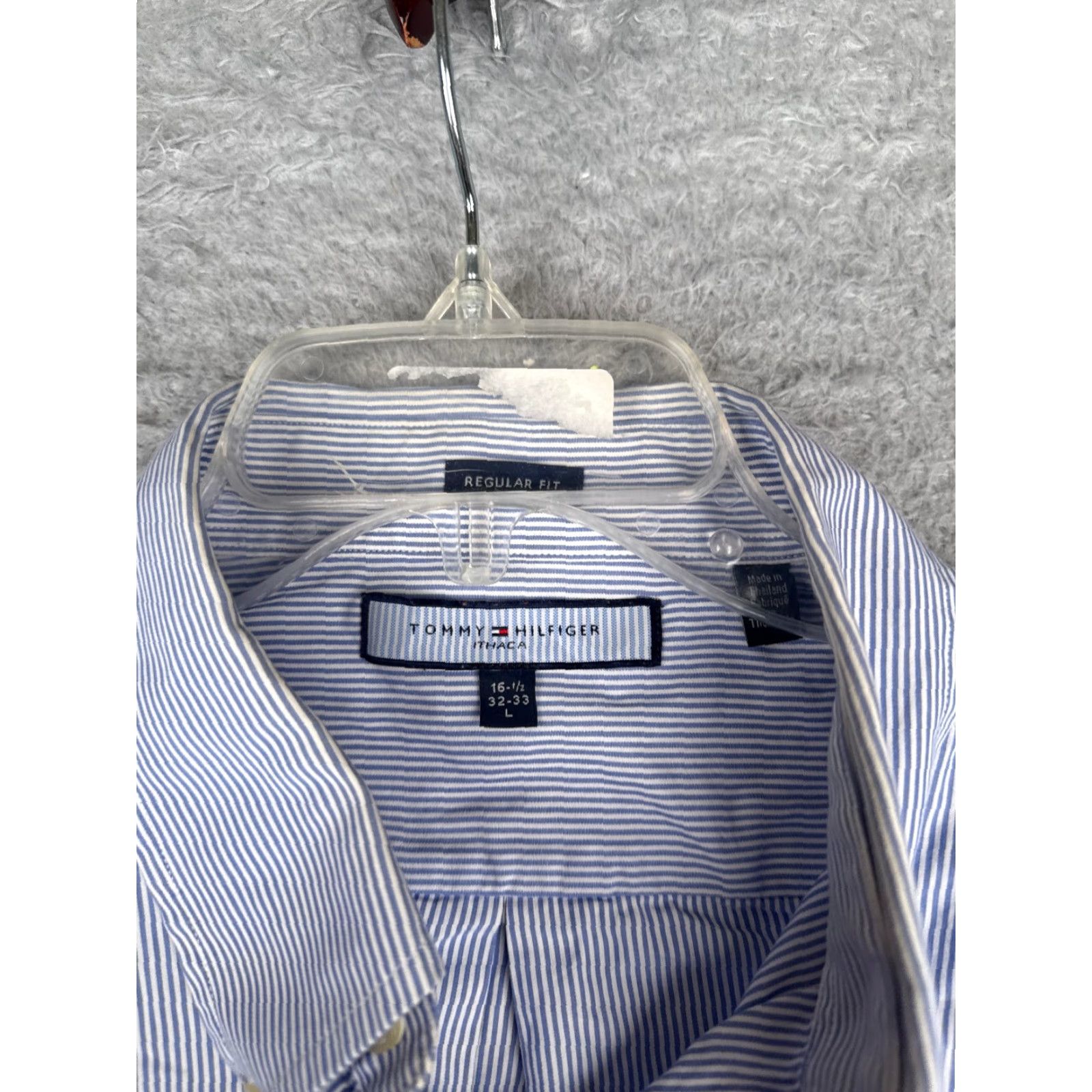 Tommy Hilfiger Tommy Hilfiger Shirt Men Large Blue Stripe Button Up Long Sleeve Pocket-Down Collar. Size US L / EU 52-54 / 3 - 7 Thumbnail