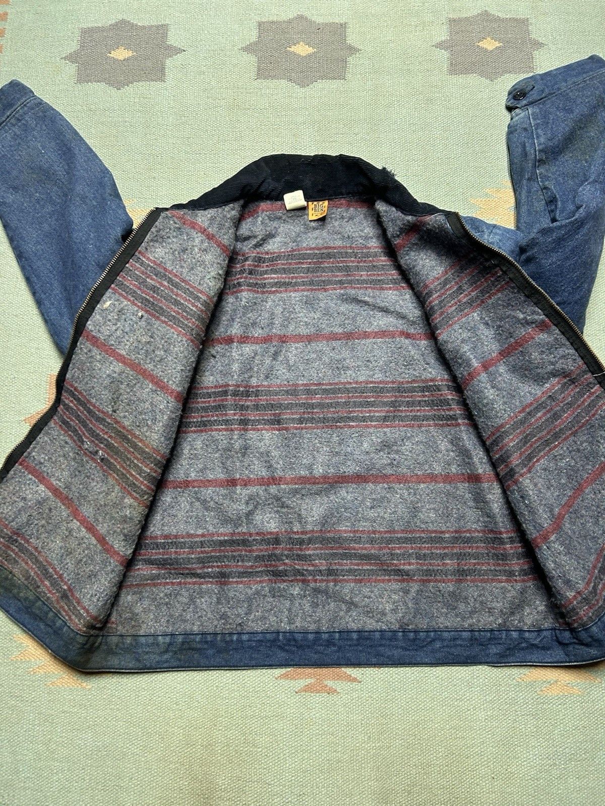 Vintage wrangler Big Ben denim jacket slash pocket distressed 44 L Size US L / EU 52-54 / 3 - 12 Thumbnail