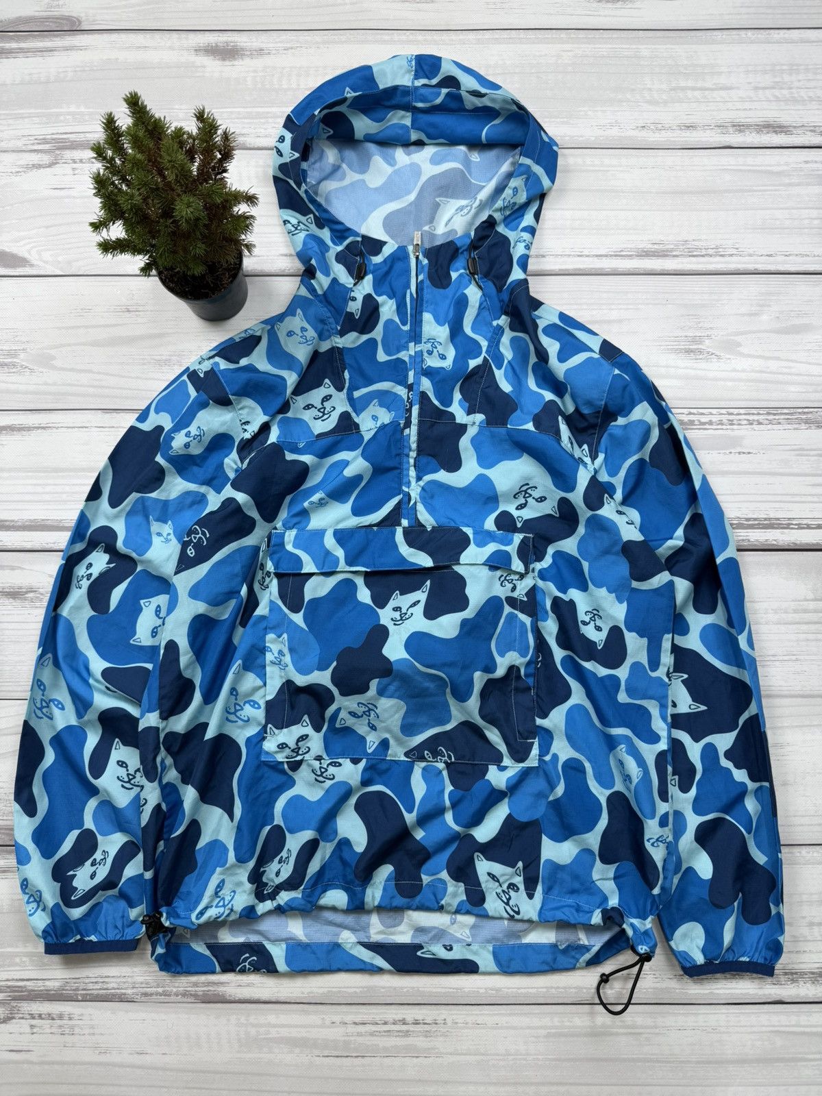 RIPNDIP RIPNDIP - Nerm Camo Packable Men's Anorak Jacket, Blue Camo Size US M / EU 48-50 / 2 - 1 Thumbnail