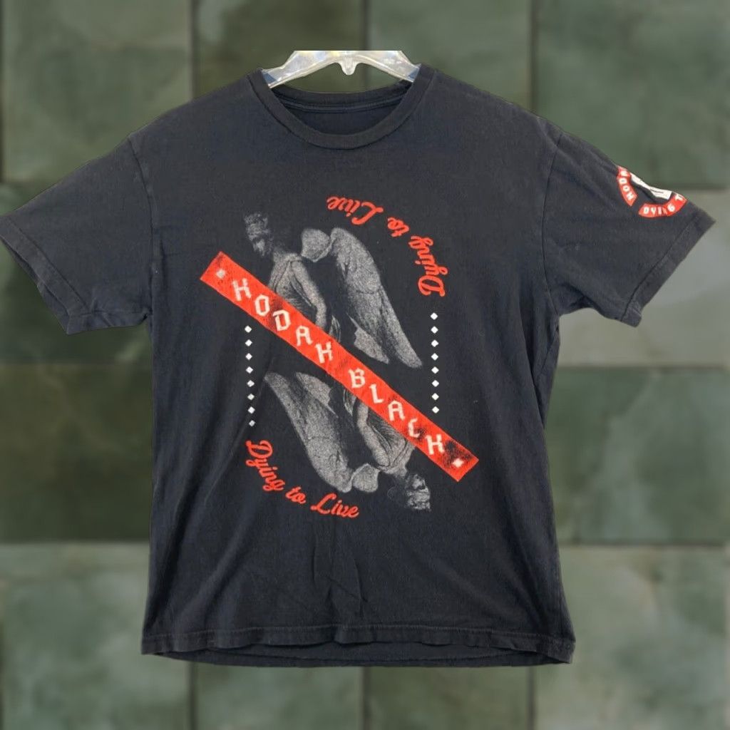 Kodak Kodak Black Concert Tee Small Black Dying To Live Angel Statue Shirt Men S Black T-Shirt Music 90s? Size US S / EU 44-46 / 1 - 1 Thumbnail
