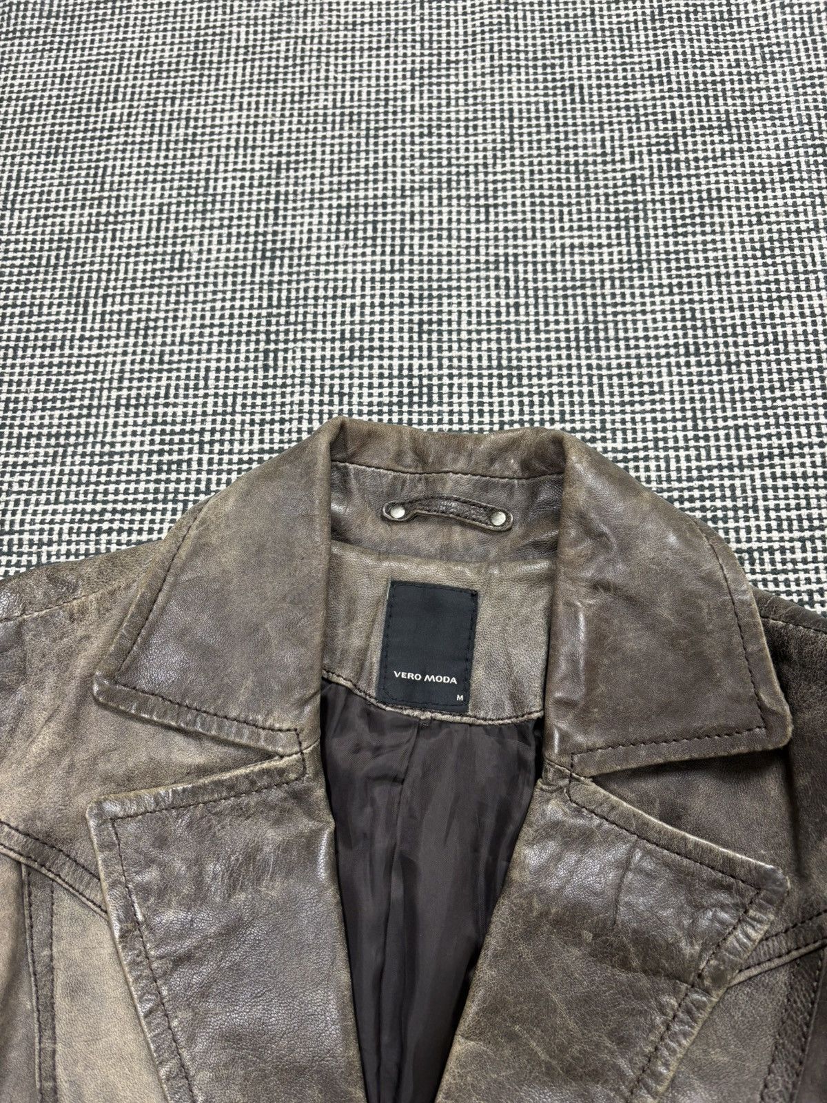 Genuine Leather Sick fader patina avant garde leather blazer jacket Size M / US 6-8 / IT 42-44 - 4 Thumbnail