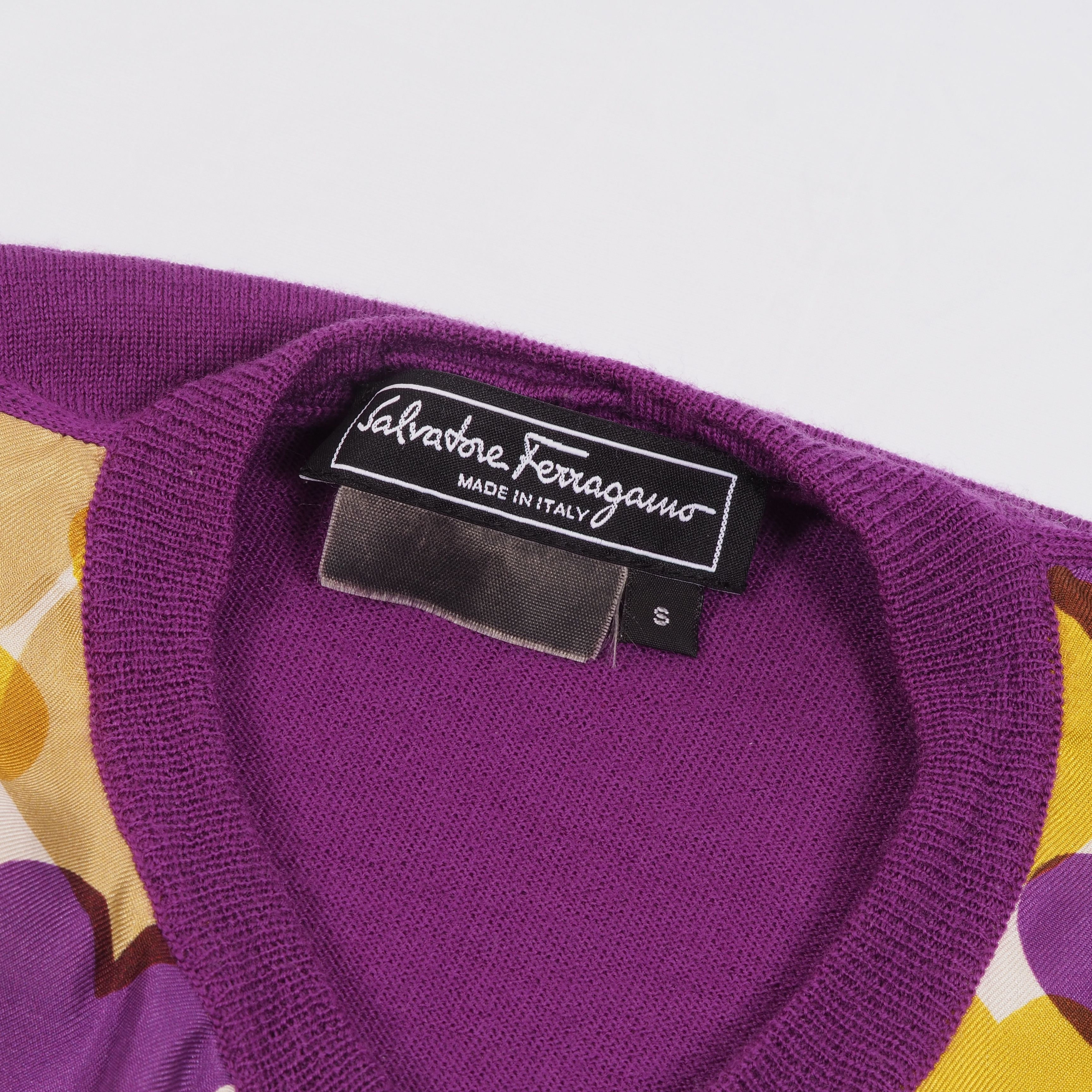 Salvatore Ferragamo Salvatore Ferragamo Vintage Cardigan Heart Print Purple Size S / US 4 / IT 40 - 8 Thumbnail
