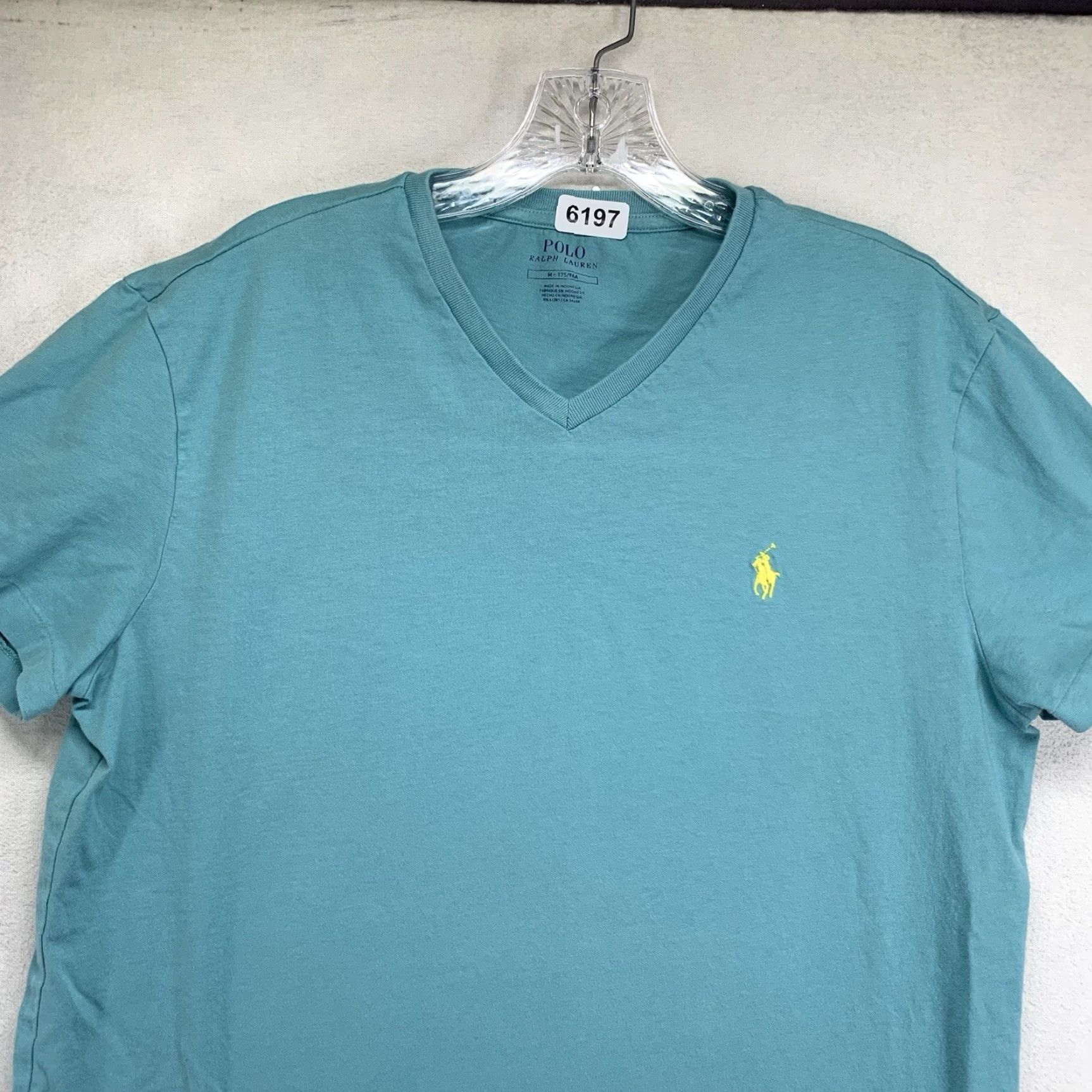 Vintage Polo Men's T-Shirt Size Medium Chalky Mint V-Neck Lightweight Short Sleeve Solid Cotton Size US M / EU 48-50 / 2 - 4 Thumbnail
