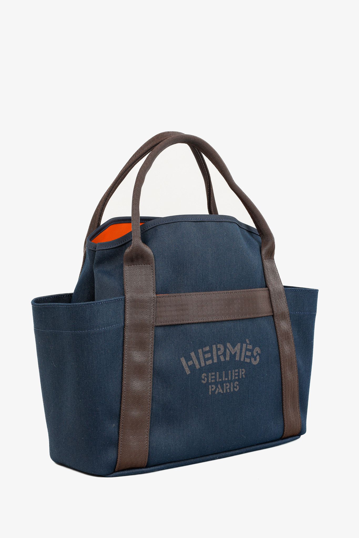 Hermes Hermes Grooming Bleu Navy & Feu Canvas Bag Size ONE SIZE - 2 Thumbnail