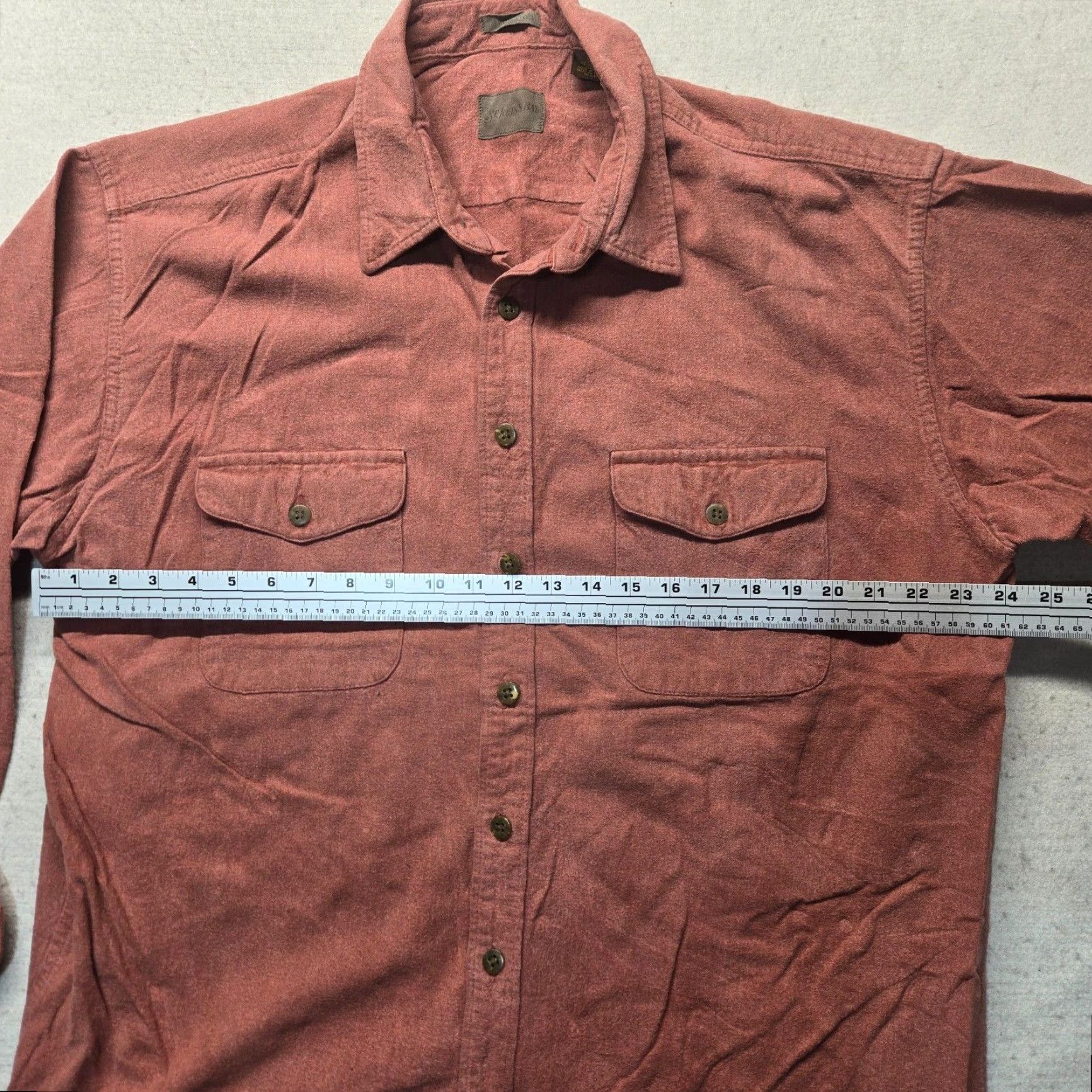 Vintage VINTAGE St. John's Bay Men's Button-Up Shirt Long Sleeve Fall Winter XL Red Chamois Cloth Outdoor Size US XL / EU 56 / 4 - 5 Thumbnail